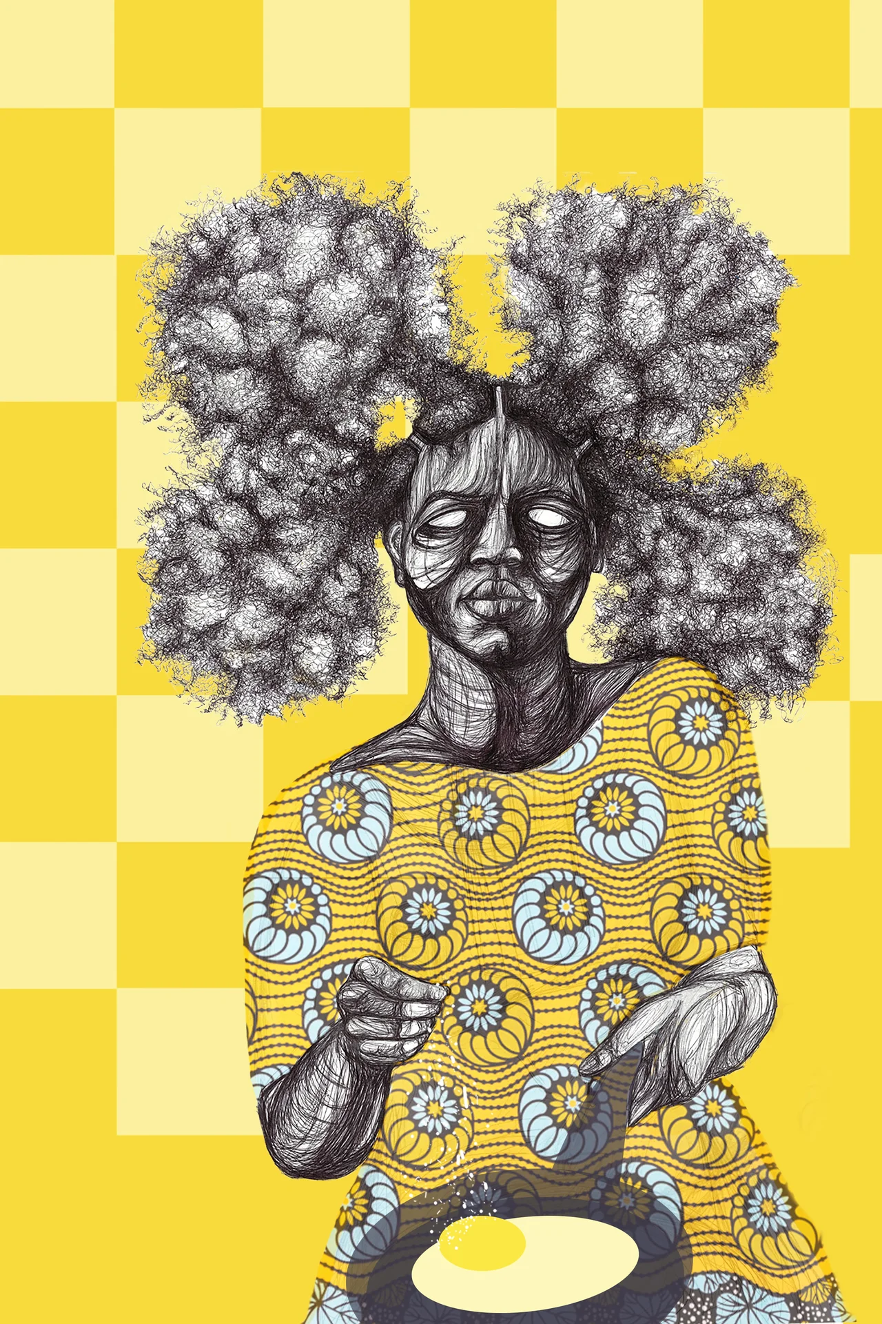 SAMANTHA MODDER - Boston, MA Breakfast Warrior digital collage, ball point pen, $40