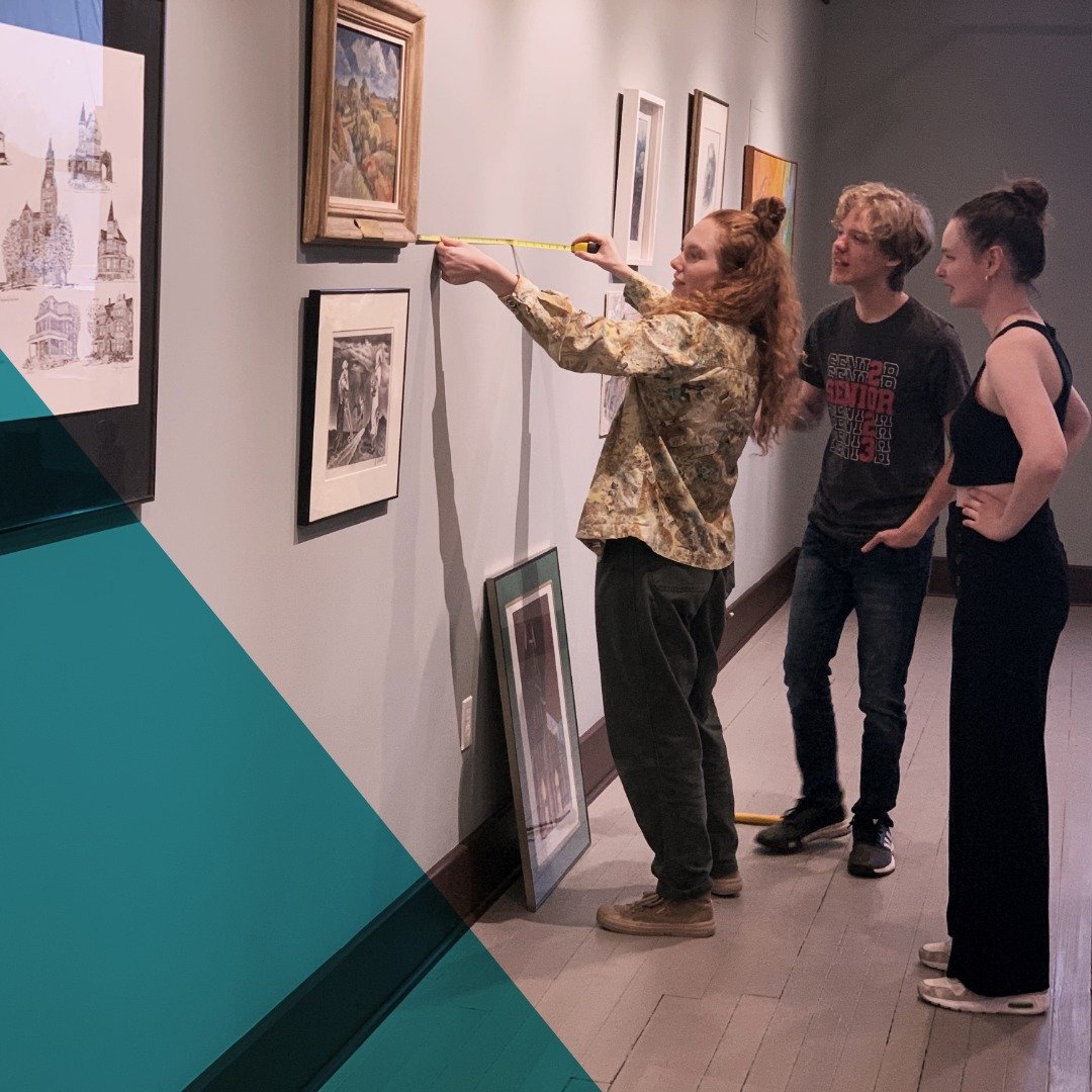 🔨 🖼 Students from Prof. Gregory Gilbert's Introduction to Art Museum Studies class at Knox College assisted GCAC preparator Zo&euml; Rose with spotting and installation of our latest show in the Joanne R. Goudie Permanent Collection Gallery!
.
Memb