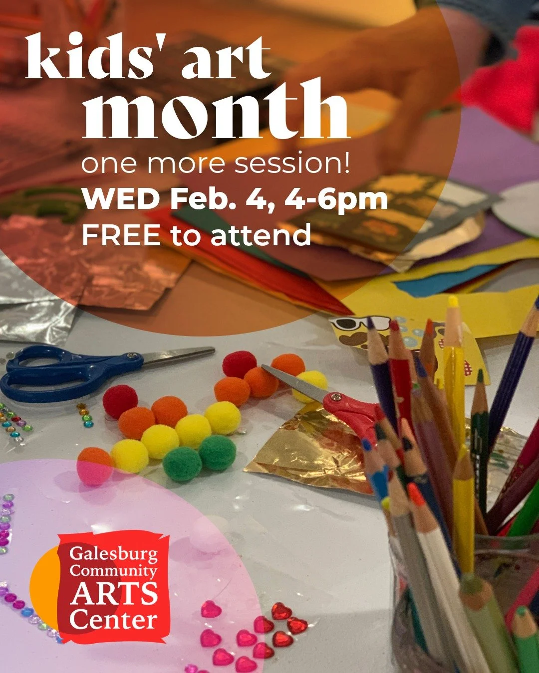 Keep the fun going at 🎨 KIDS' ART MONTH! We have one more upcoming session, ✨FREE✨ to attend:

🌟 THIS Wednesday, Feb. 4 from 4-6pm (Music, Rhythm, Sound Design) 

Drop in night-of, or register in advance to let us know you'll be joining! No cost to