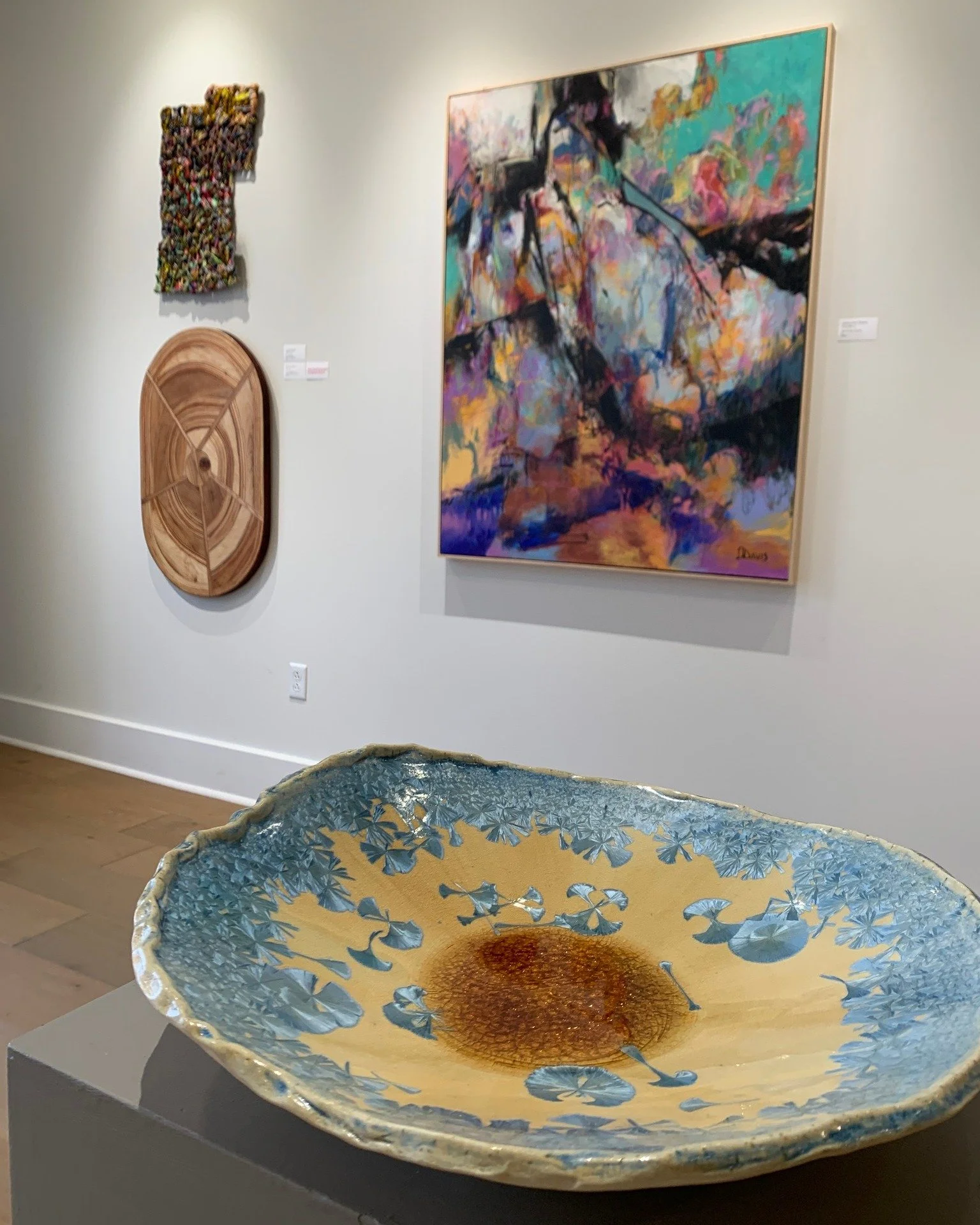 Appreciate the distinctive textures, creative material experimentation, and rich colors represented in 🖼 GALEX 59: National Exhibition &amp; Competition, on view now through April 11 in our first floor middle and Mark &amp; Jeannette Kleine Main gal