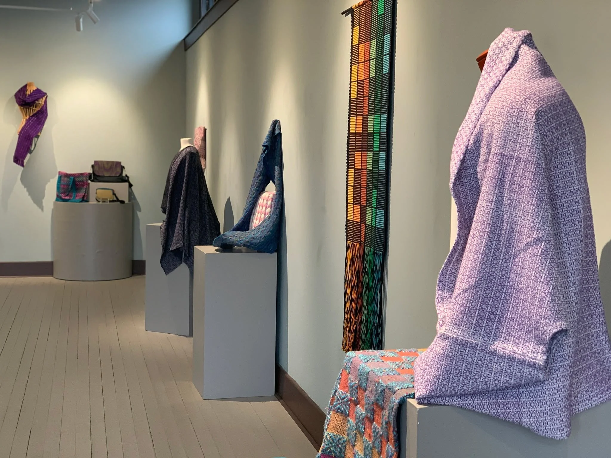 There's only ONE MORE WEEK to view the work of EBONI BELLOTT in our 3rd floor Joanne R. Goudie Permanent Collection Gallery! Be sure to stop in on or before April 11 to appreciate these stunning hand-woven fiber pieces. ✨🧵🪡

Gallery hours are 11-4 
