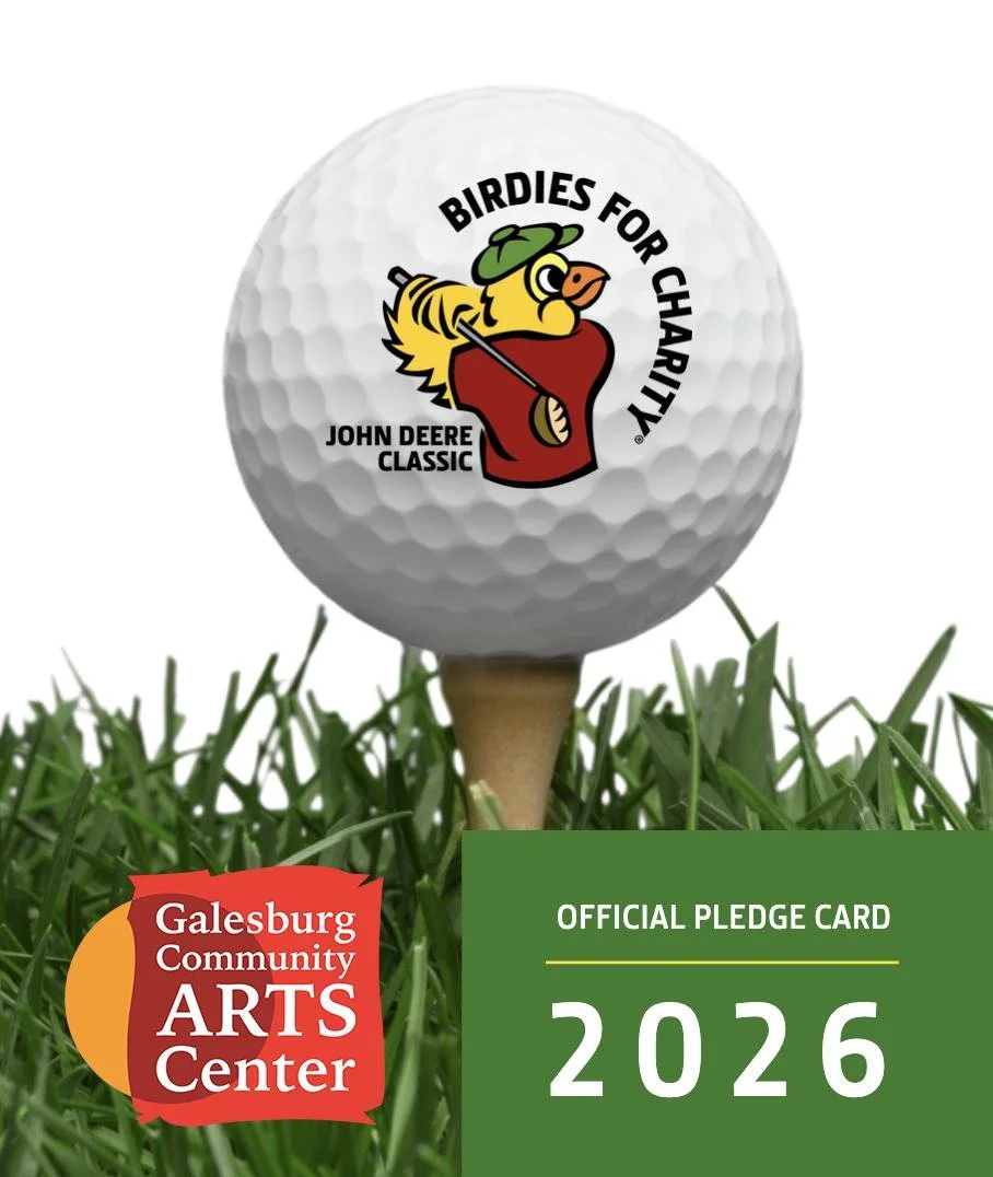 It's our first Birdies for Charity! ⛳ Pledge now, pay later. All pledges due to Birdies for Charity by JULY 1; payments due by SEPT 2.

It's easy: make a pledge now to support the Galesburg Community Arts Center, and guess how many birdies to enter a