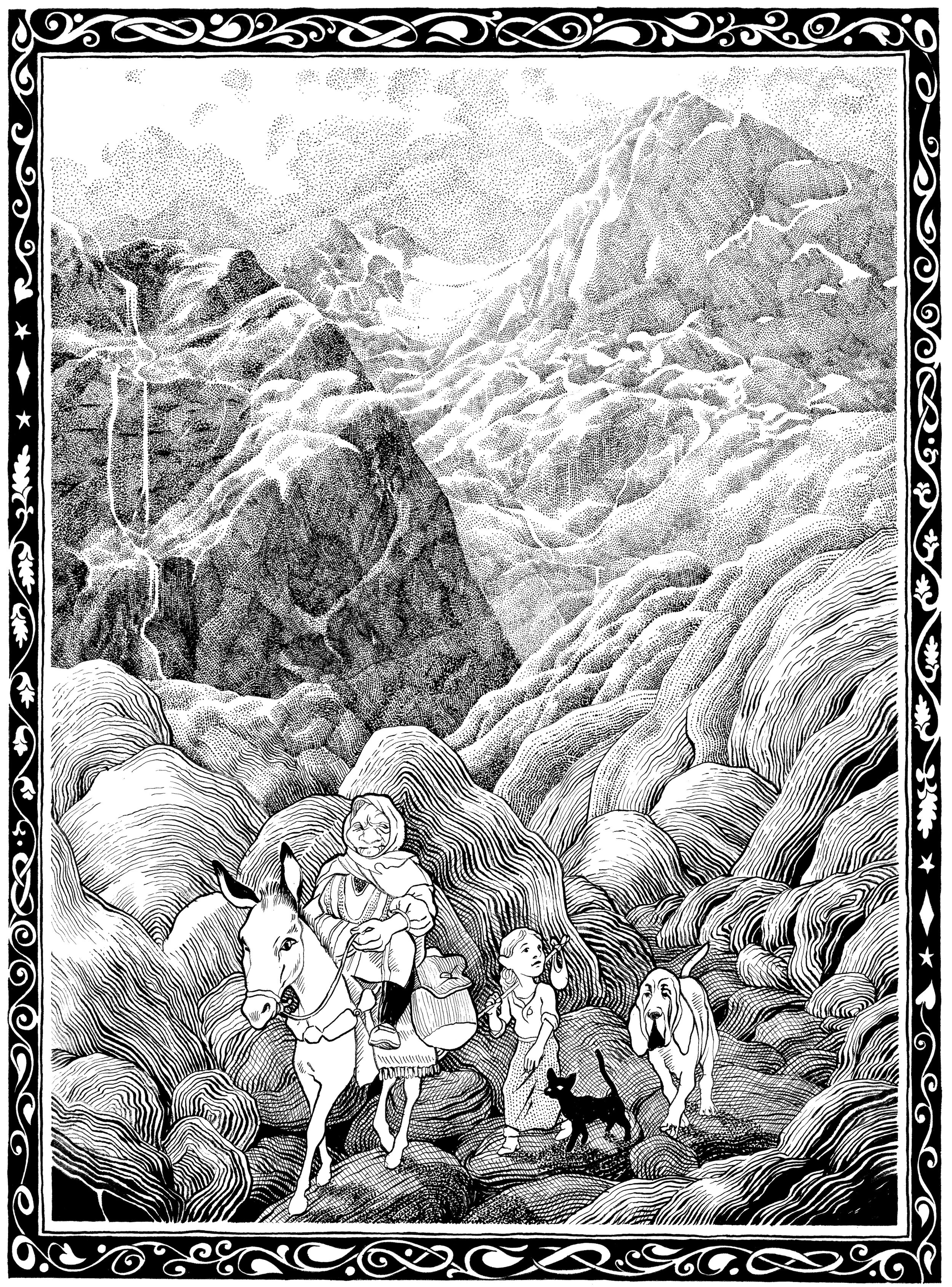 Illustration for "Hare and the Hedge Woman"