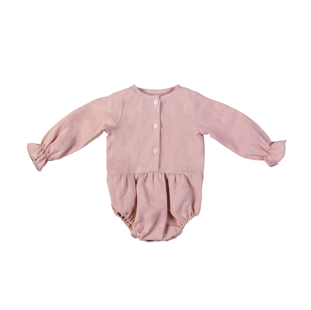 Bebe Organic Linen Romper Little Beau