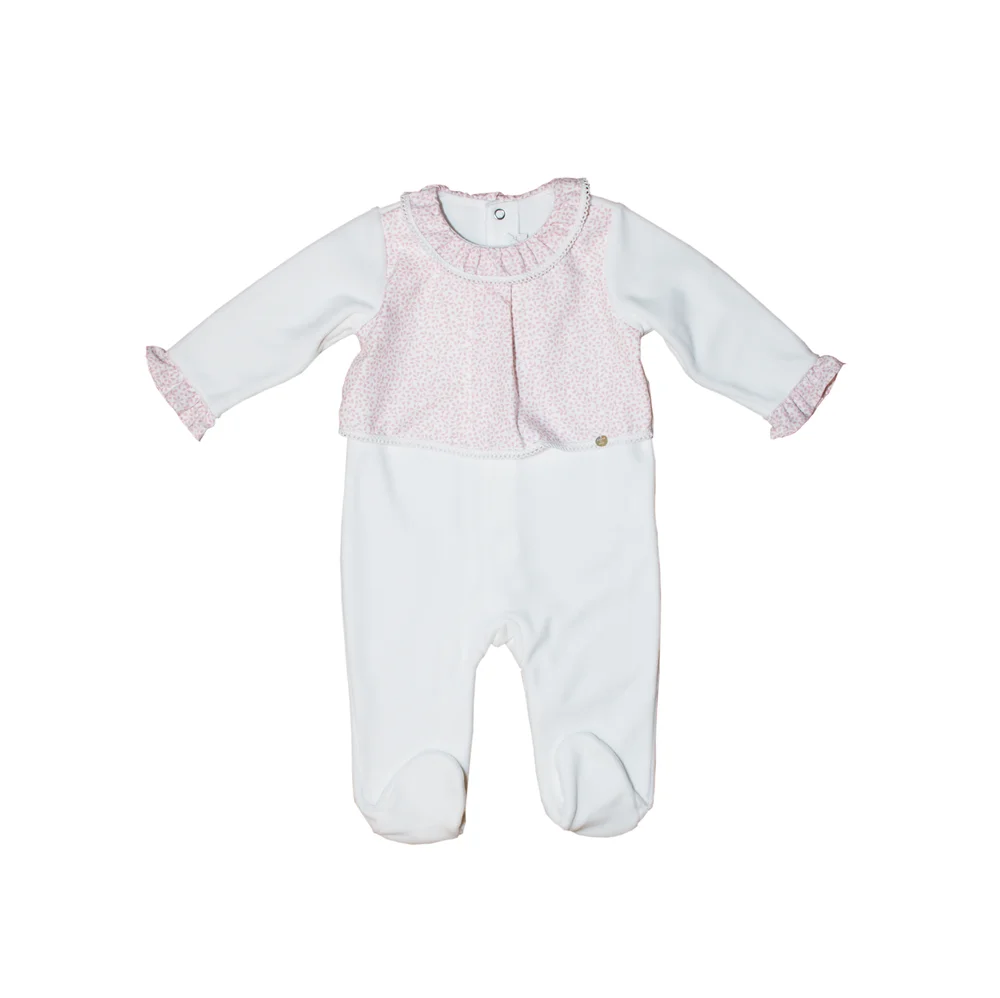 Purete Du Bebe Floral Bib Velour Babygrow Little Beau