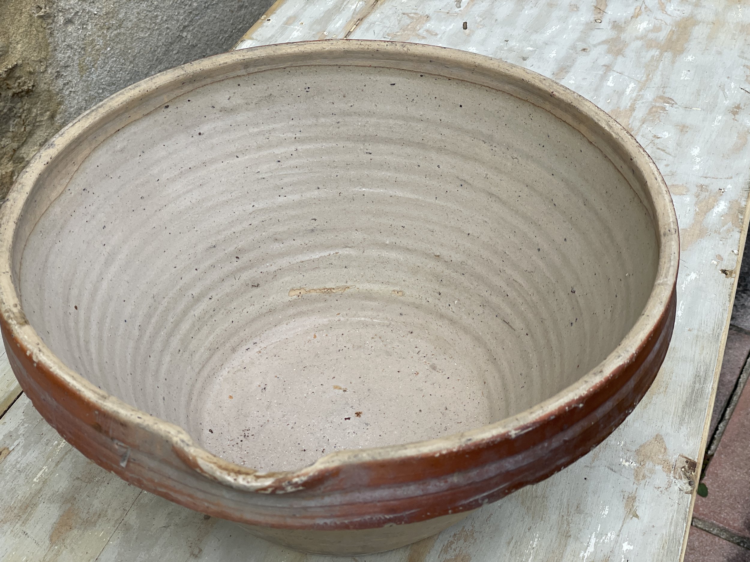 French Glazed Terracotta Dairy Bowl