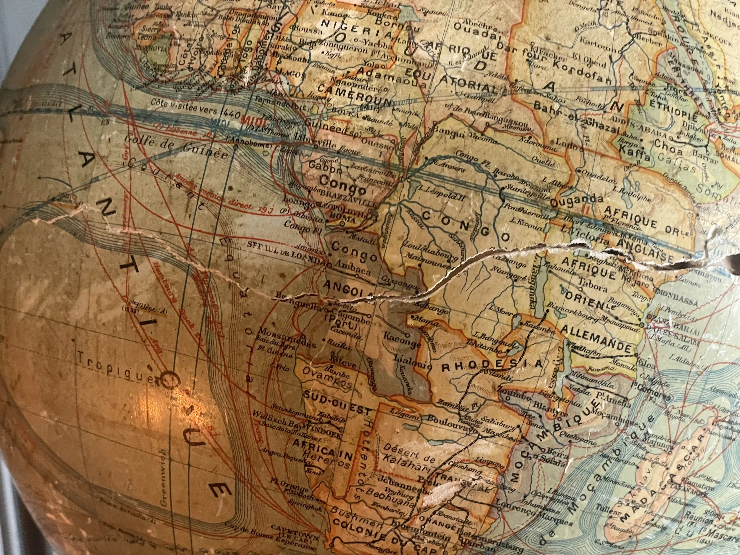 French Antique Globe - J Forest