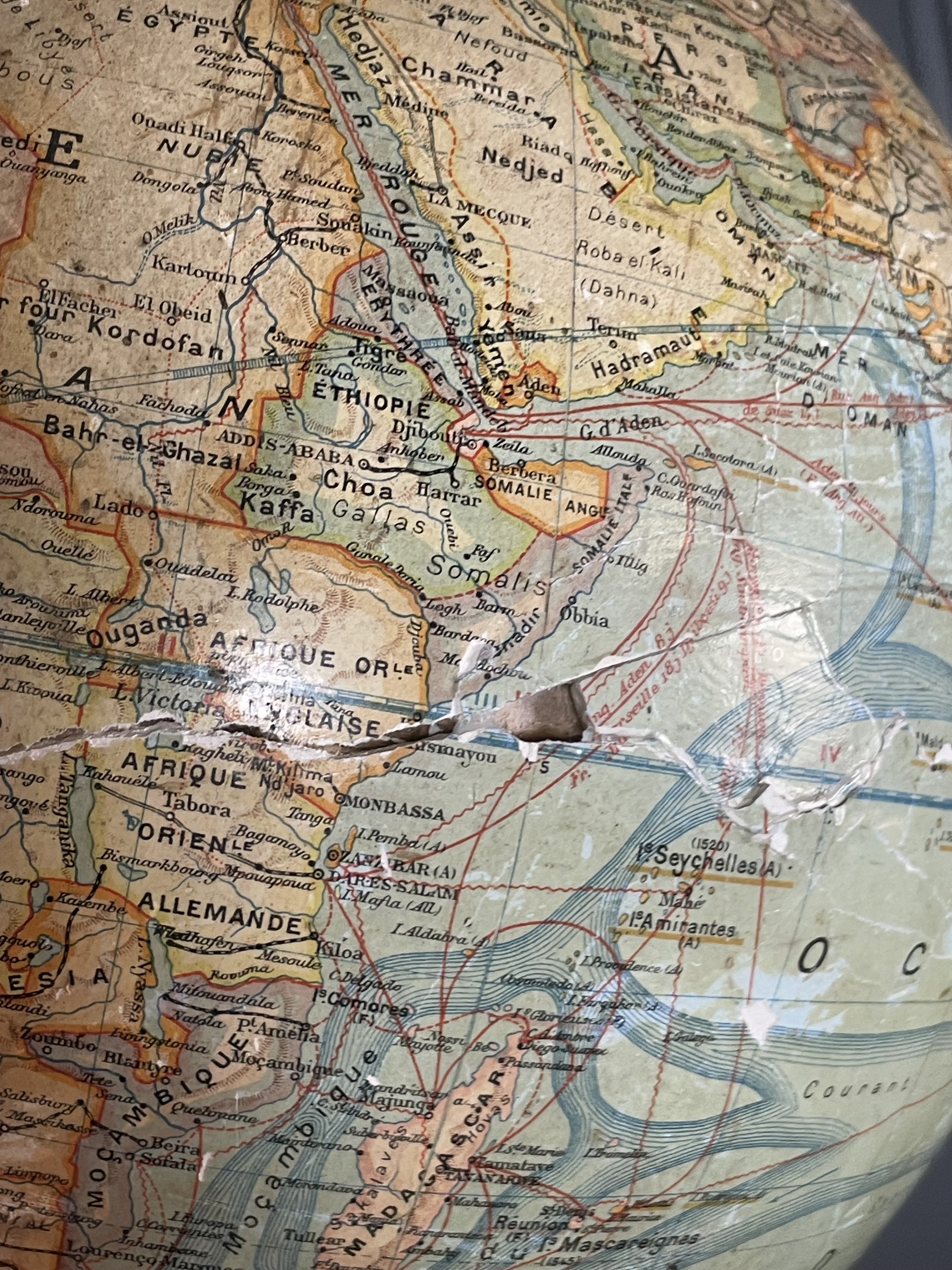 French Antique Globe - J Forest