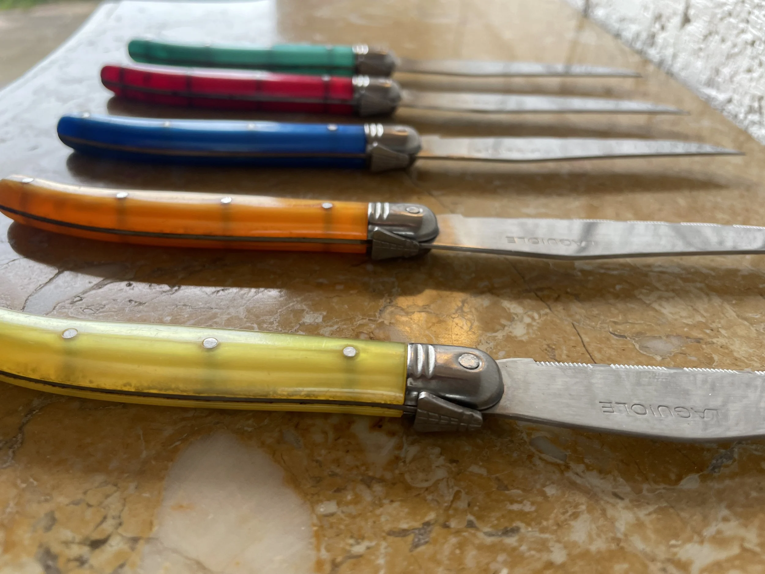 Laguiole Rainbow Steak Knives set of 5