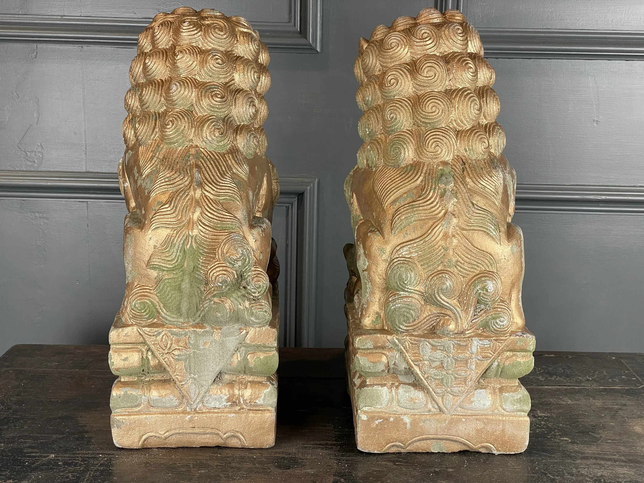 Chinese Pair of Stone Foo Dogs