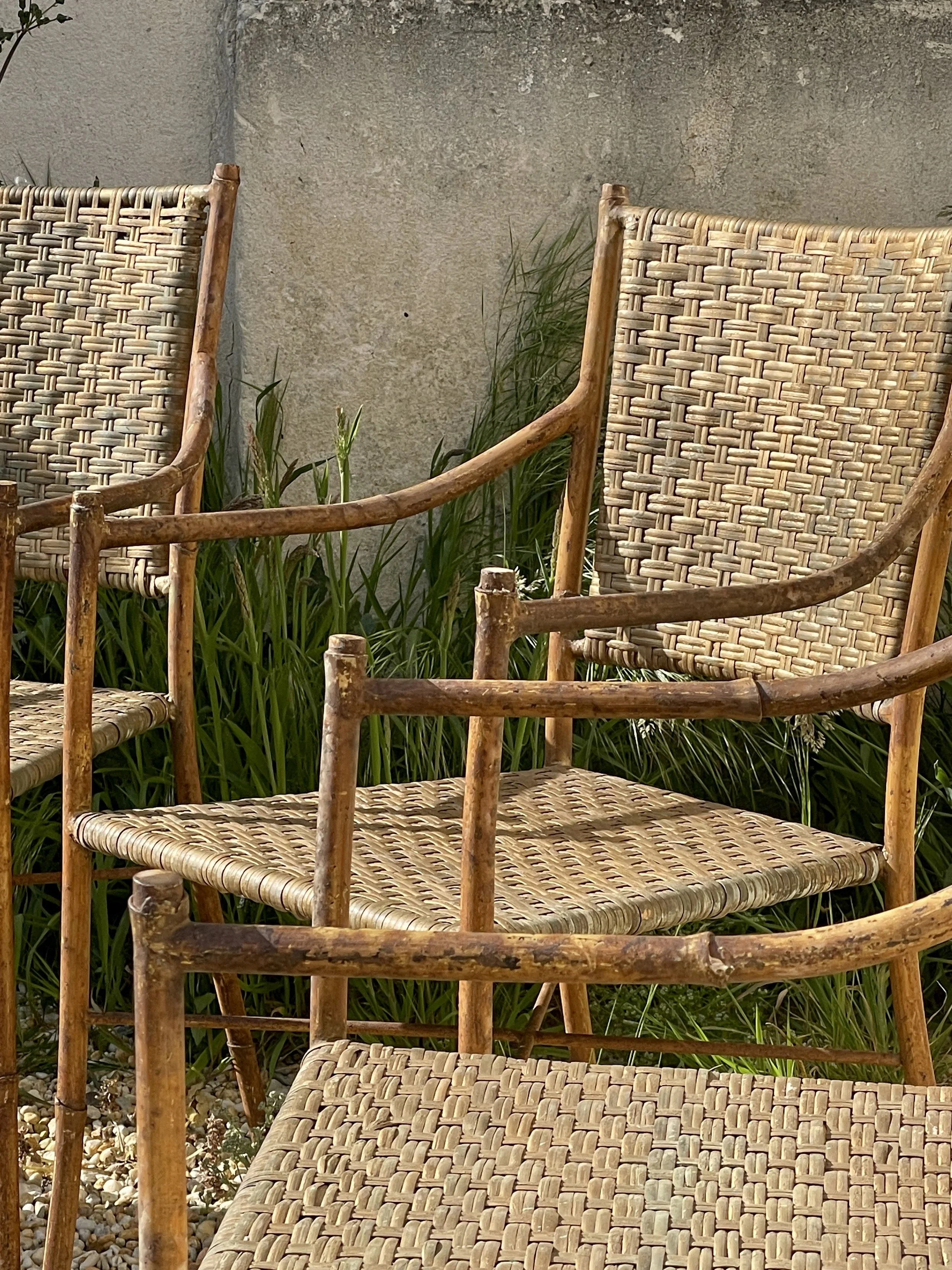 Set of four Mid Century Faux Bamboo Chairs