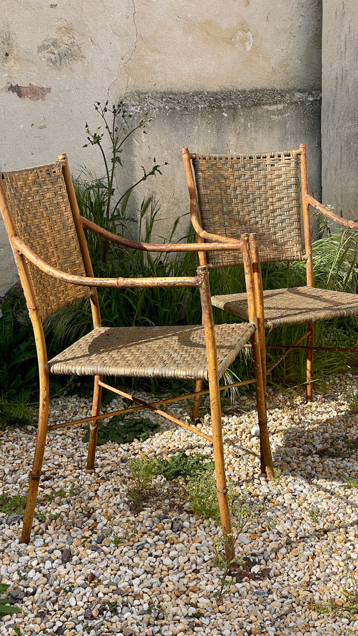 Set of four Mid Century Faux Bamboo Chairs