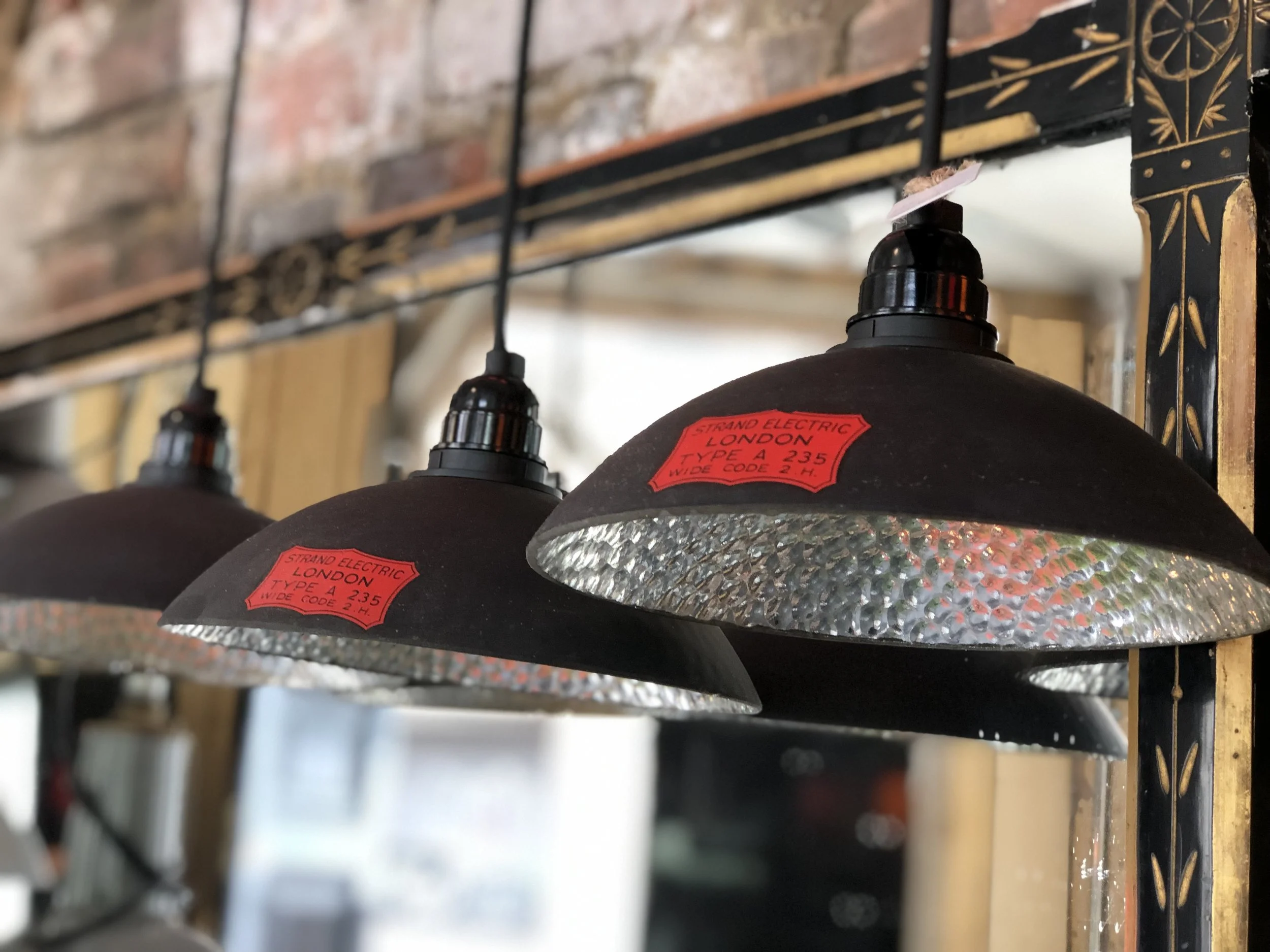 1930sVintage Small Strand Textured Glass Reflector Pendants