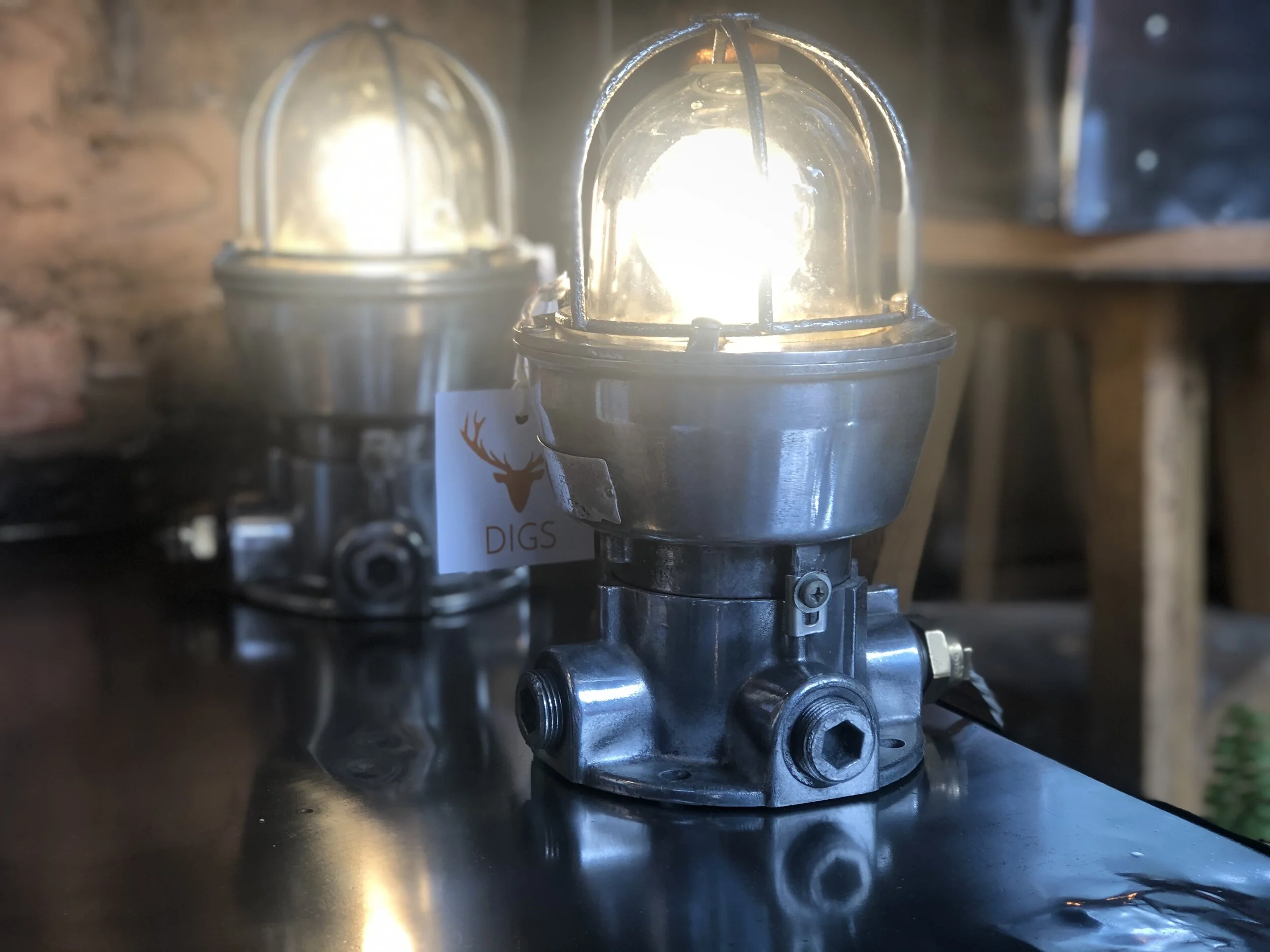 Vintage Industrial Italian Ship Lamps