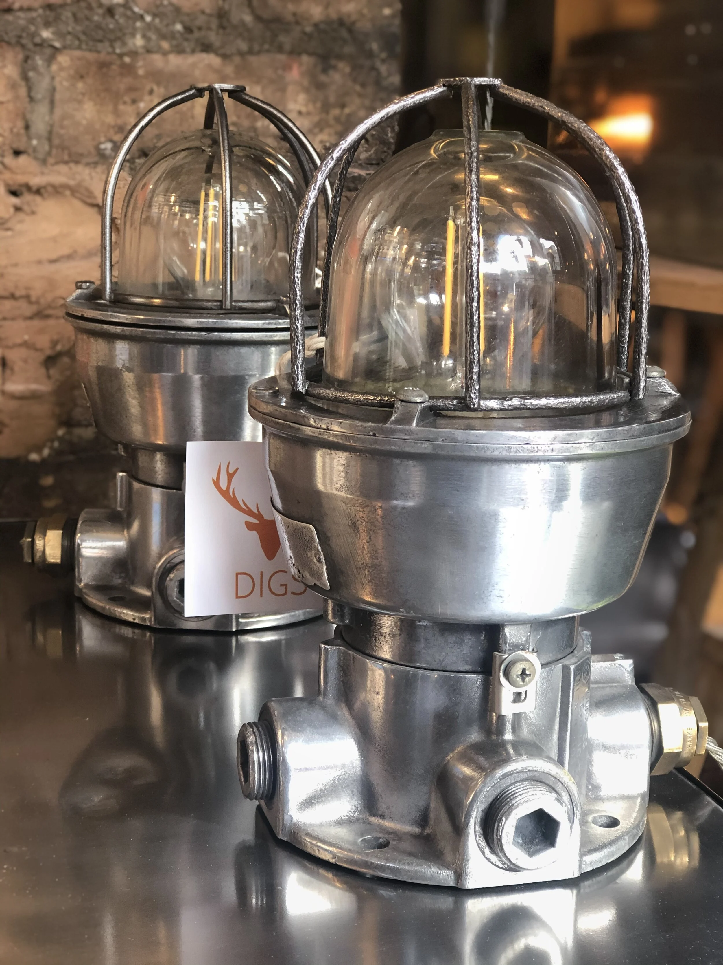 Vintage Industrial Italian Ship Lamps