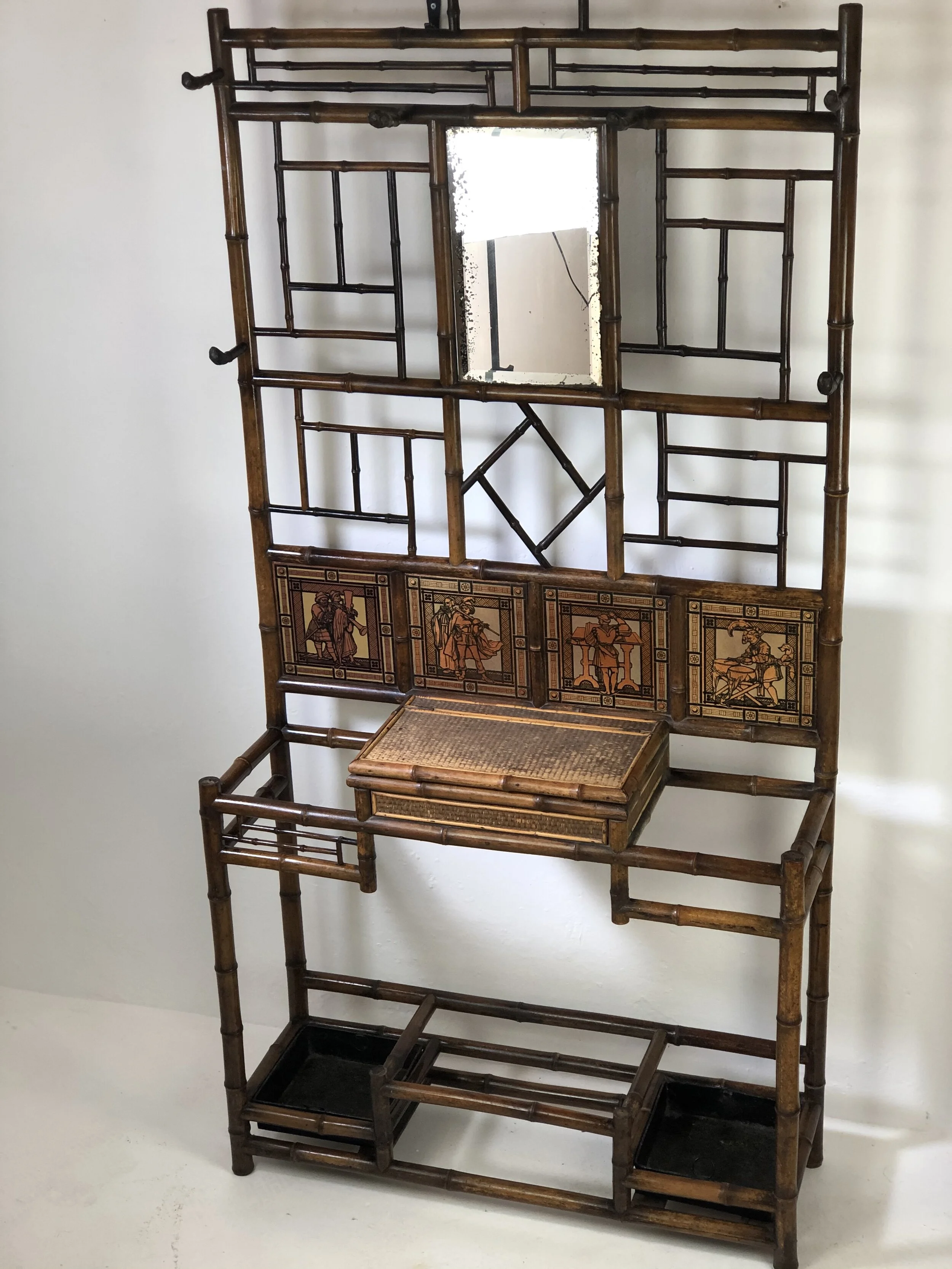 English 19th Century Bamboo Hall Stand