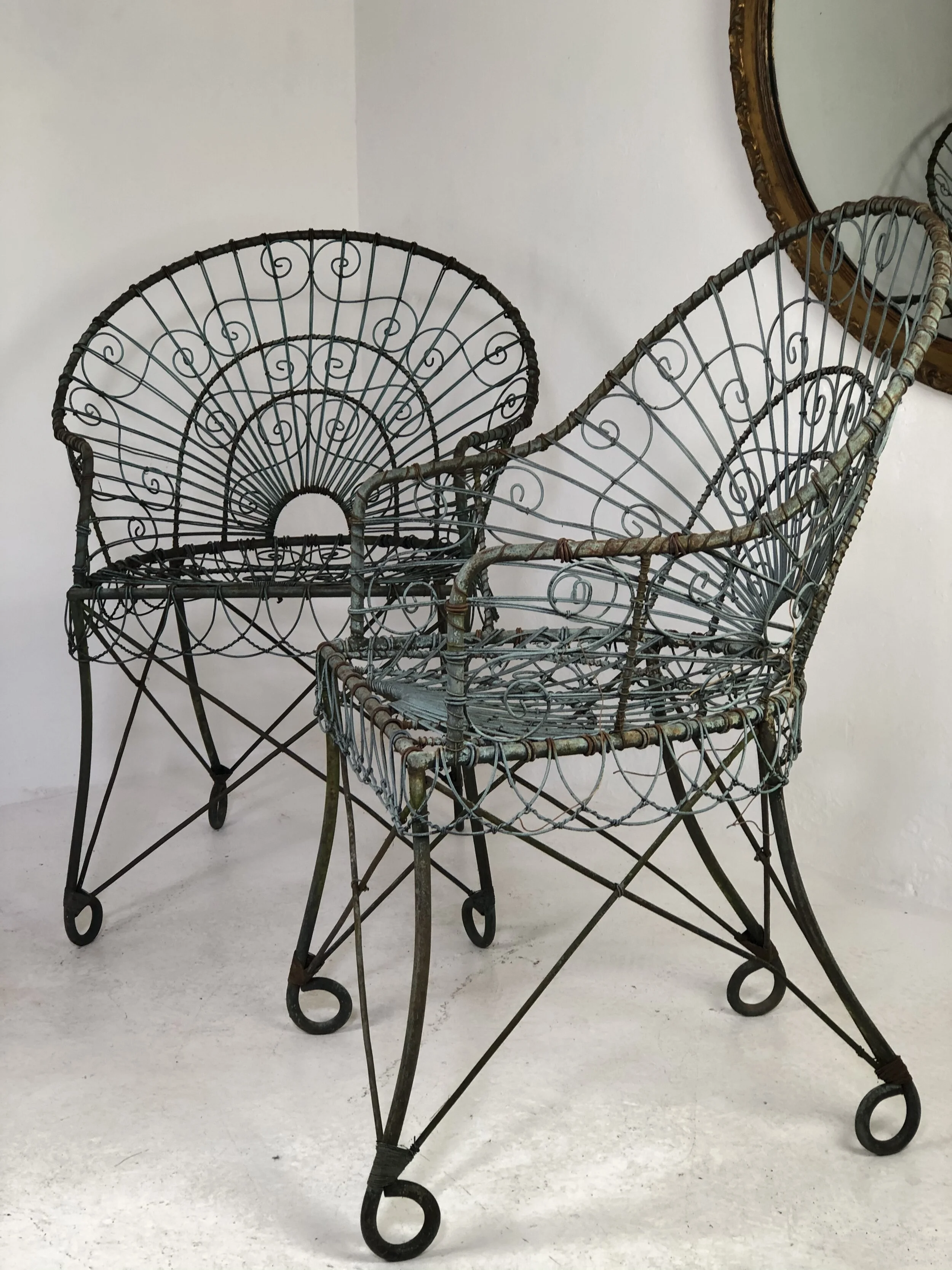 Antique Wirework garden chairs