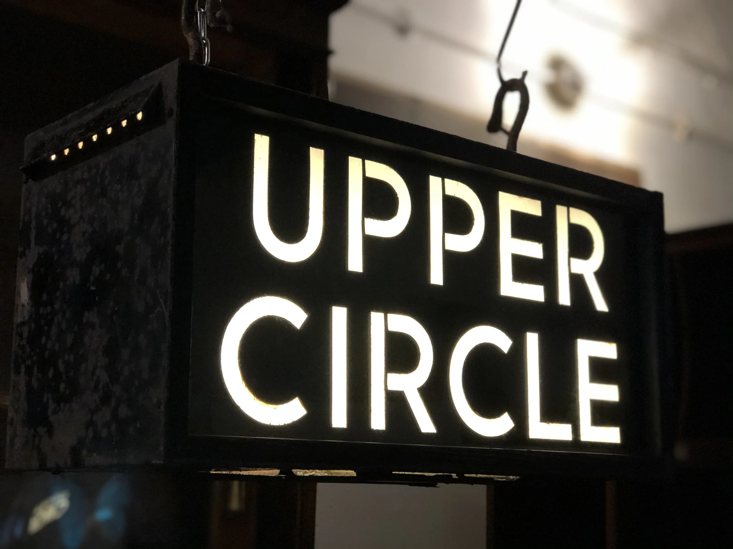 Illuminated Glass Theatre Sign