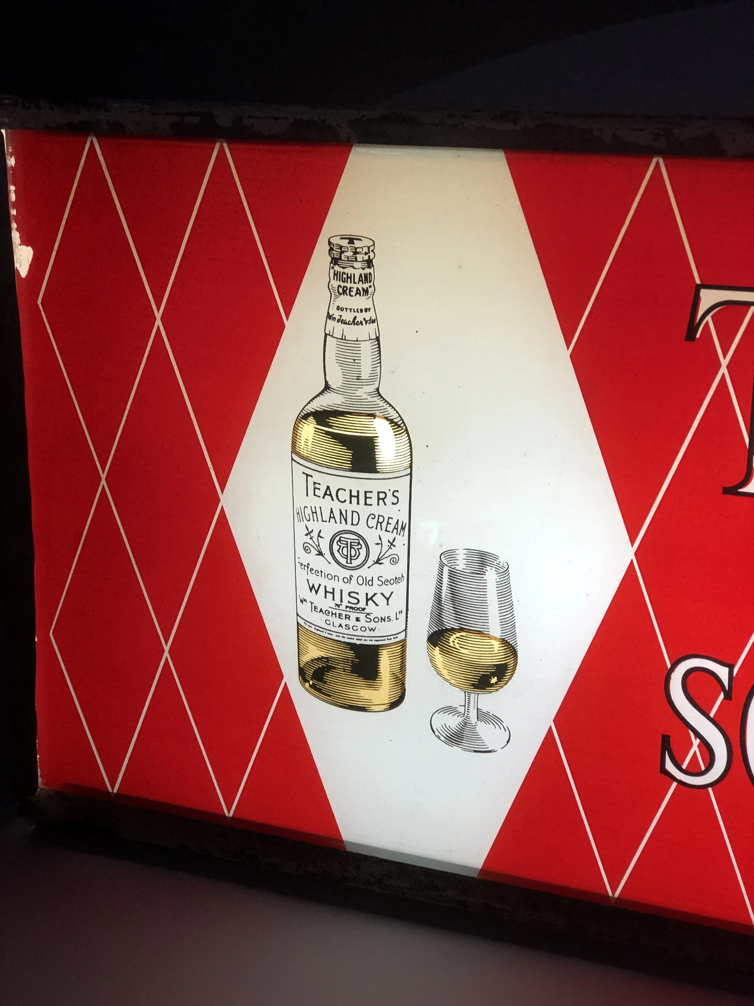 Vintage Illuminated Whisky Sign