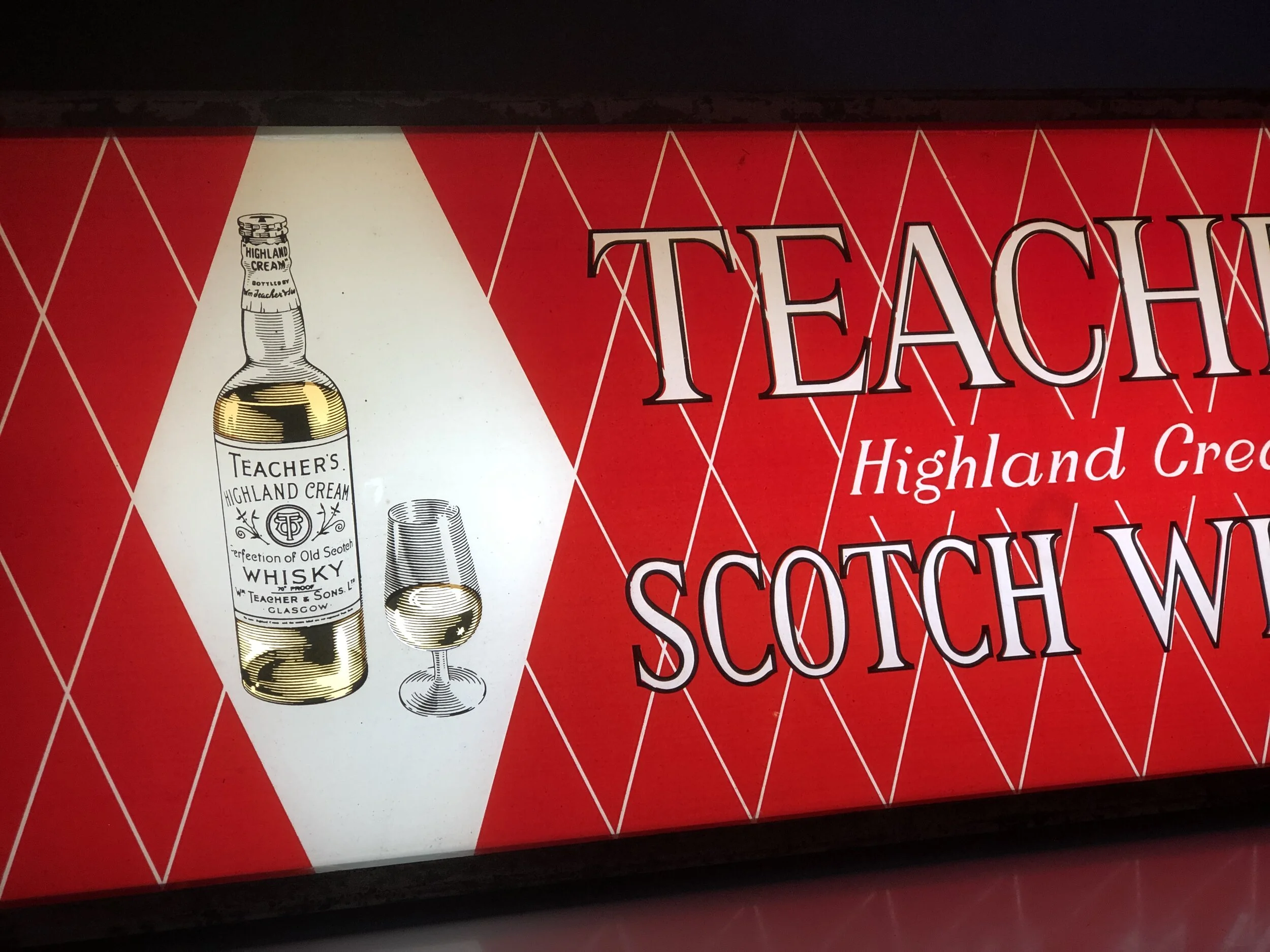 Vintage Illuminated Whisky Sign