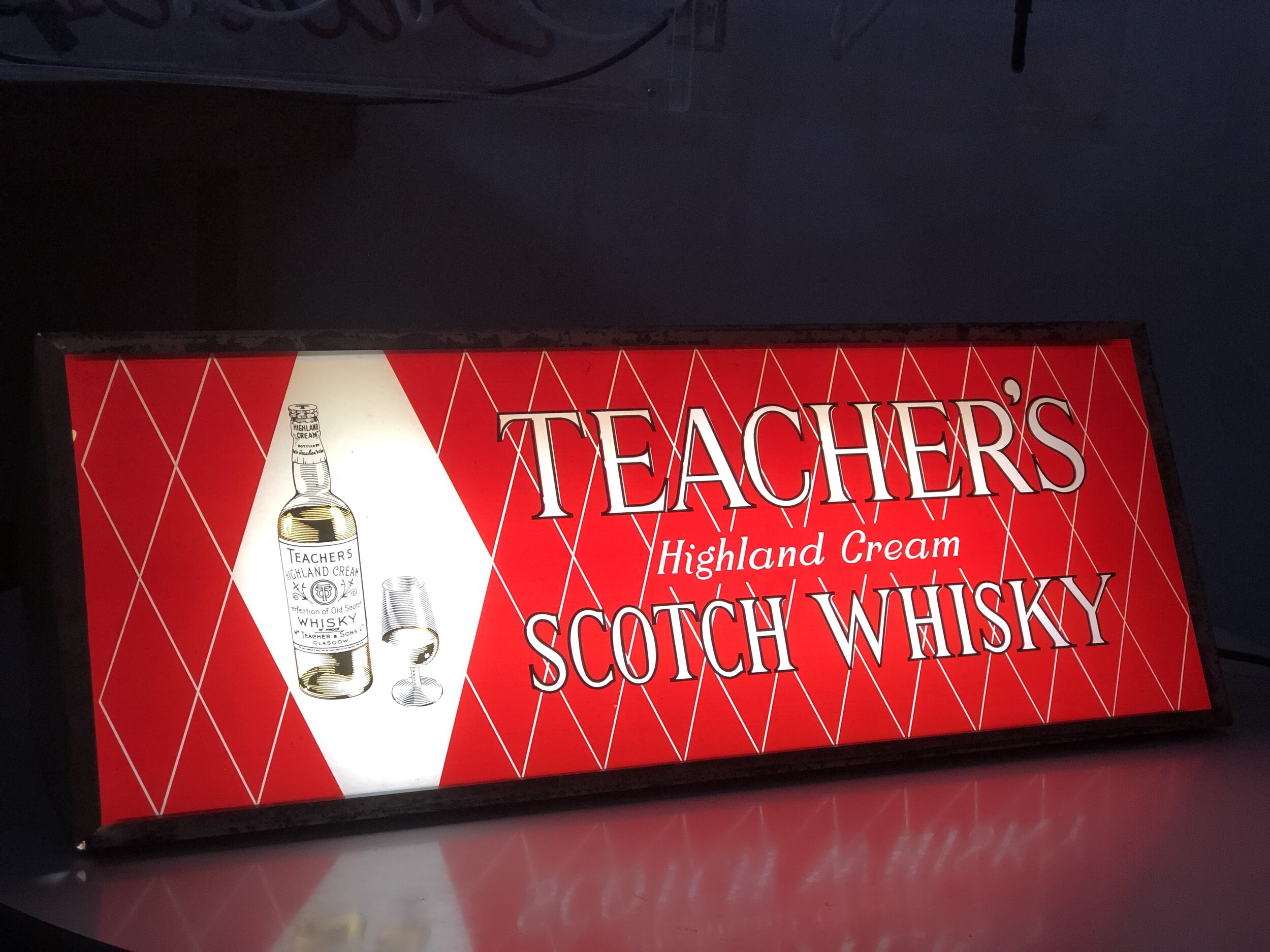 Vintage Illuminated Whisky Sign