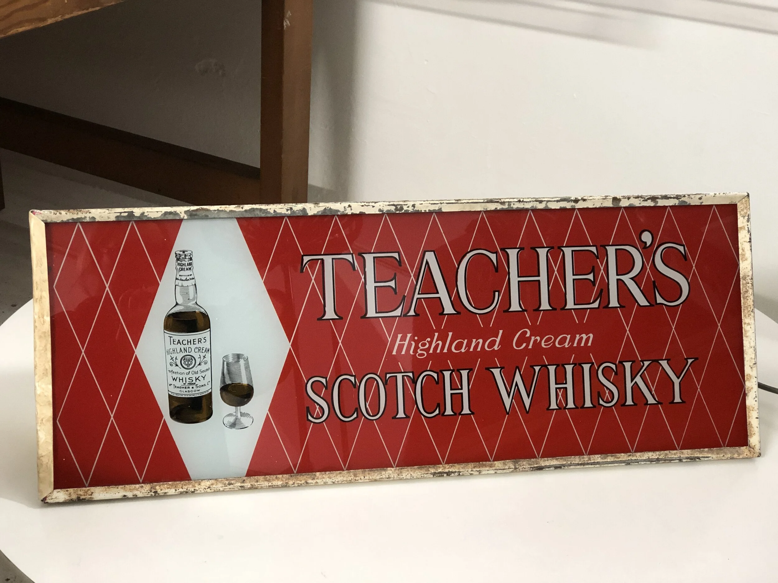 Vintage Illuminated Whisky Sign