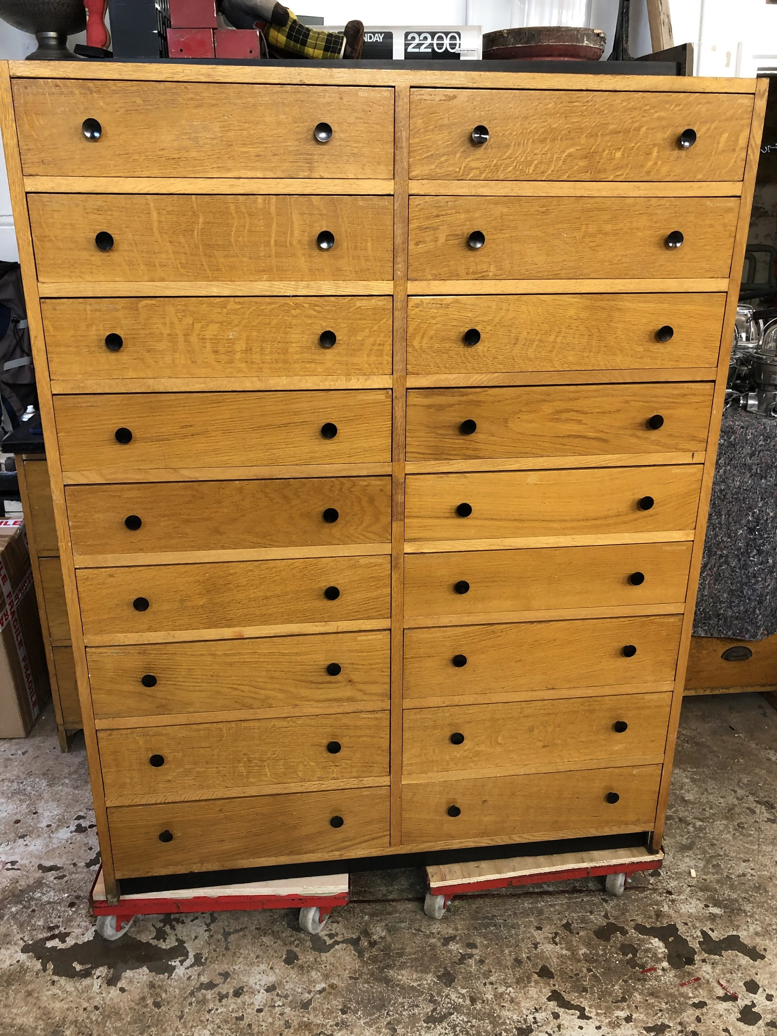 Oak Museum Drawers 1950s