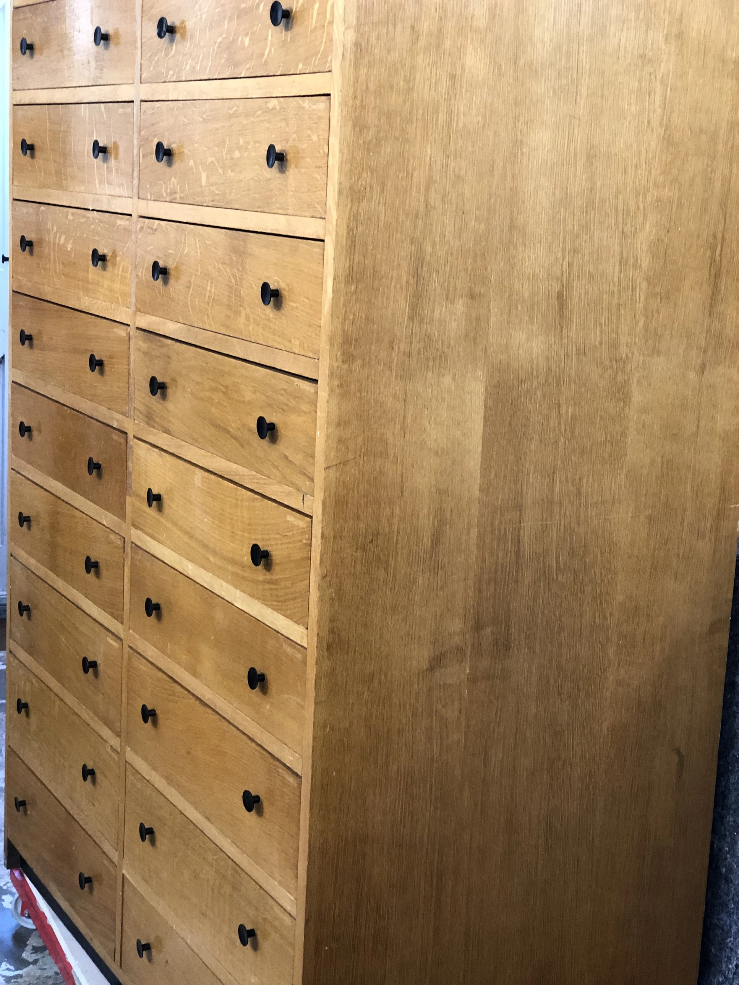 Oak Museum Drawers 1950s