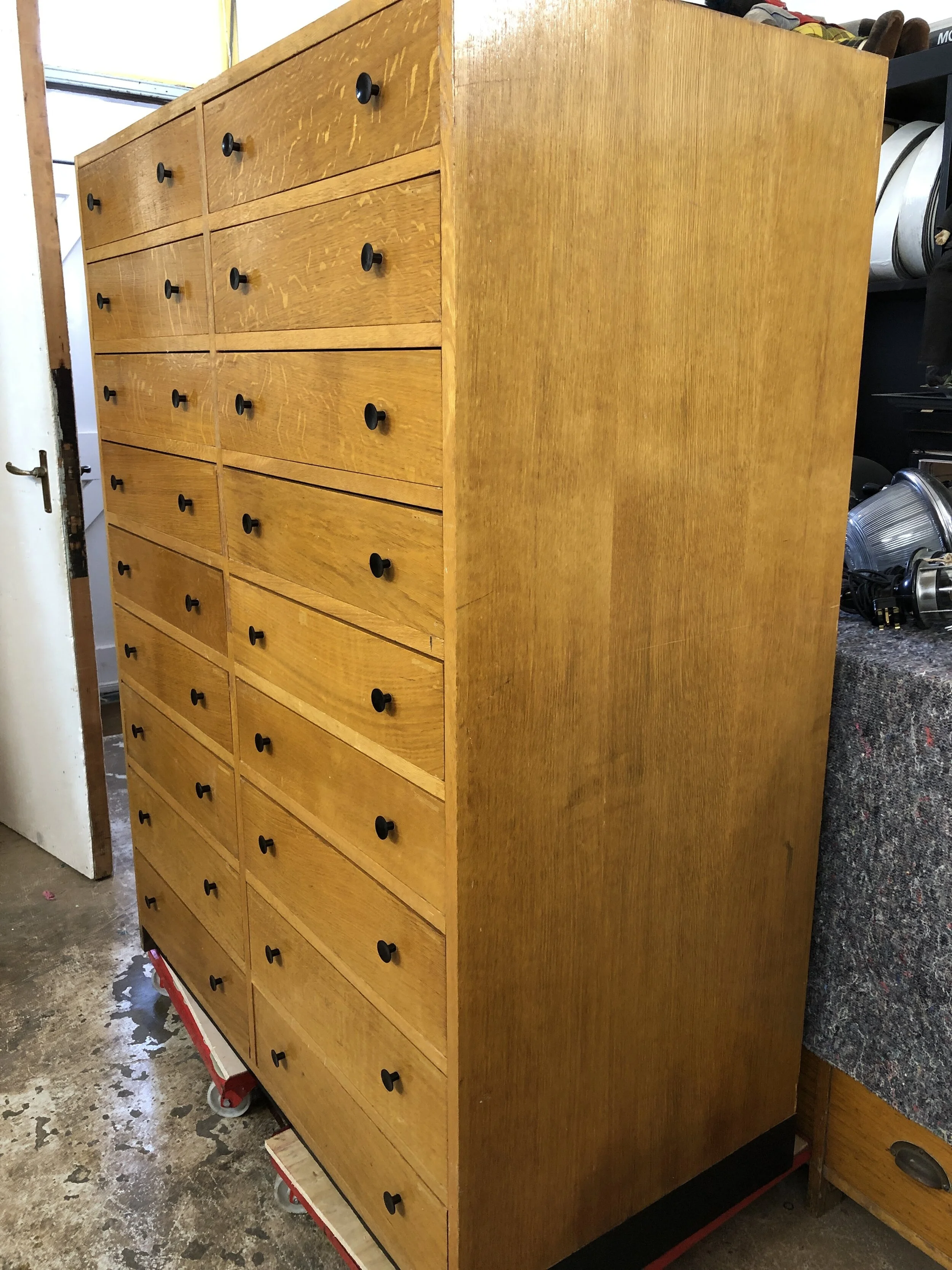 Oak Museum Drawers 1950s