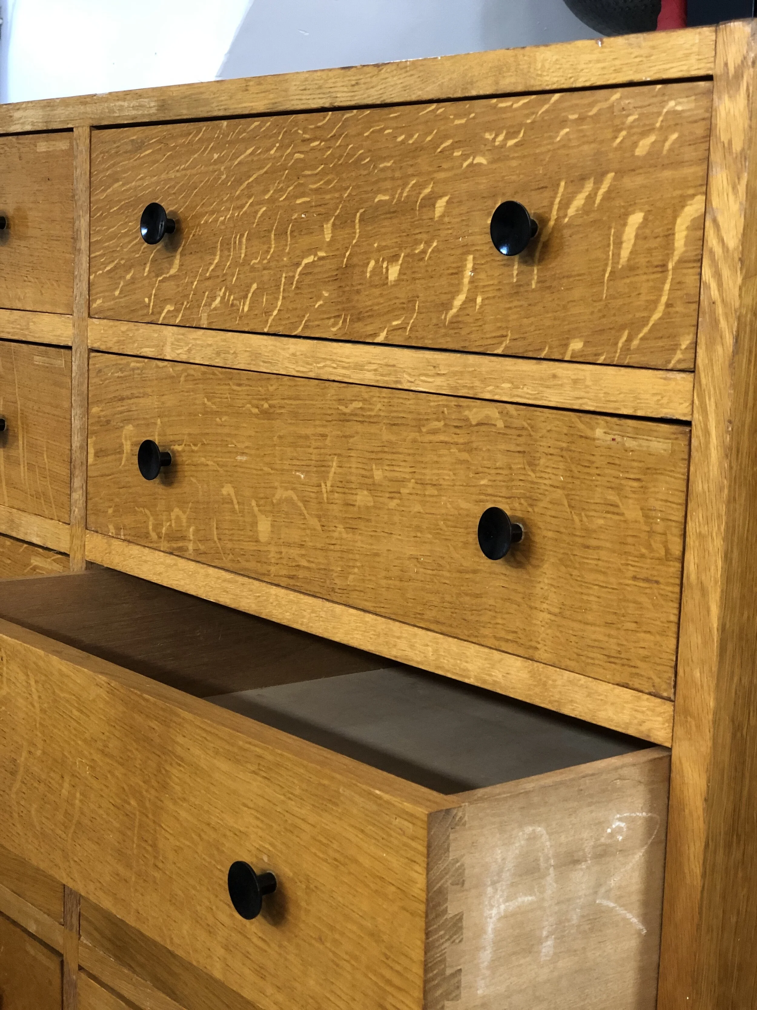 Oak Museum Drawers 1950s