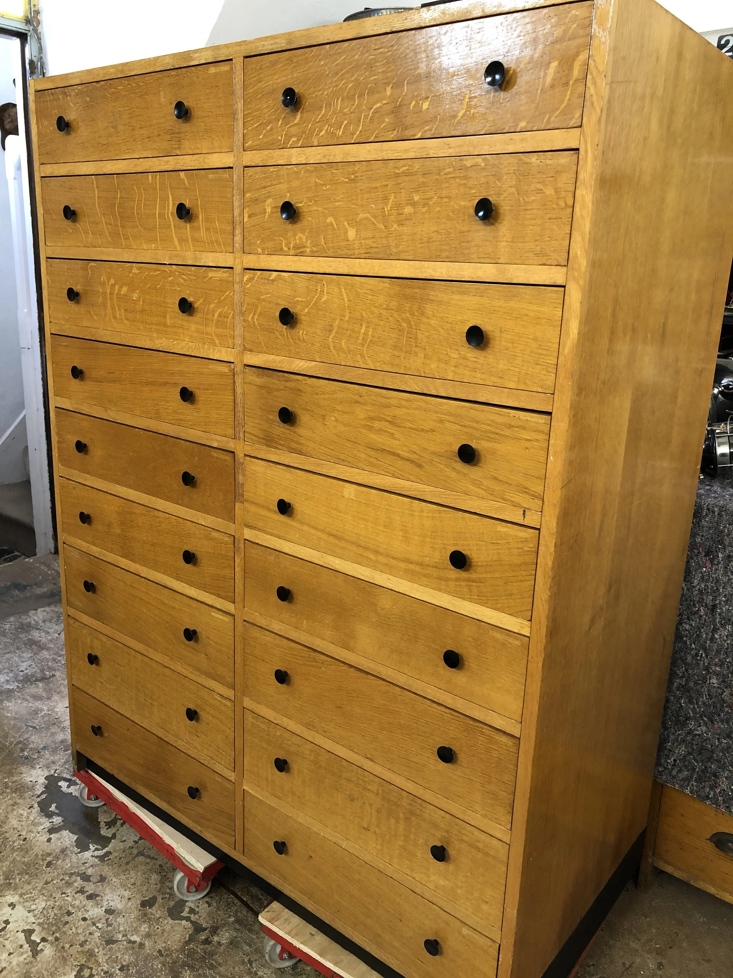 Oak Museum Drawers 1950s