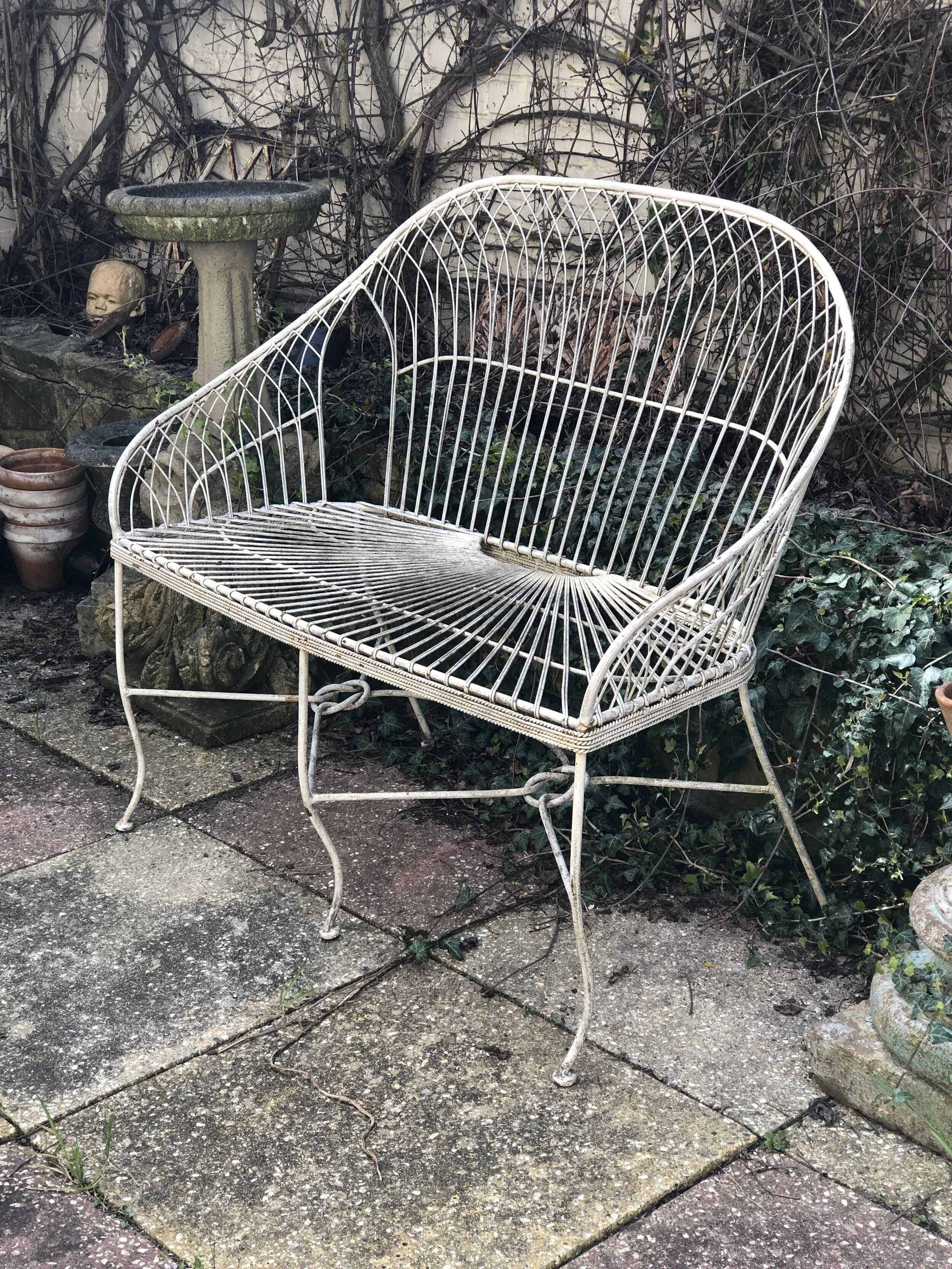 Vintage Wirework Two Seater Bench