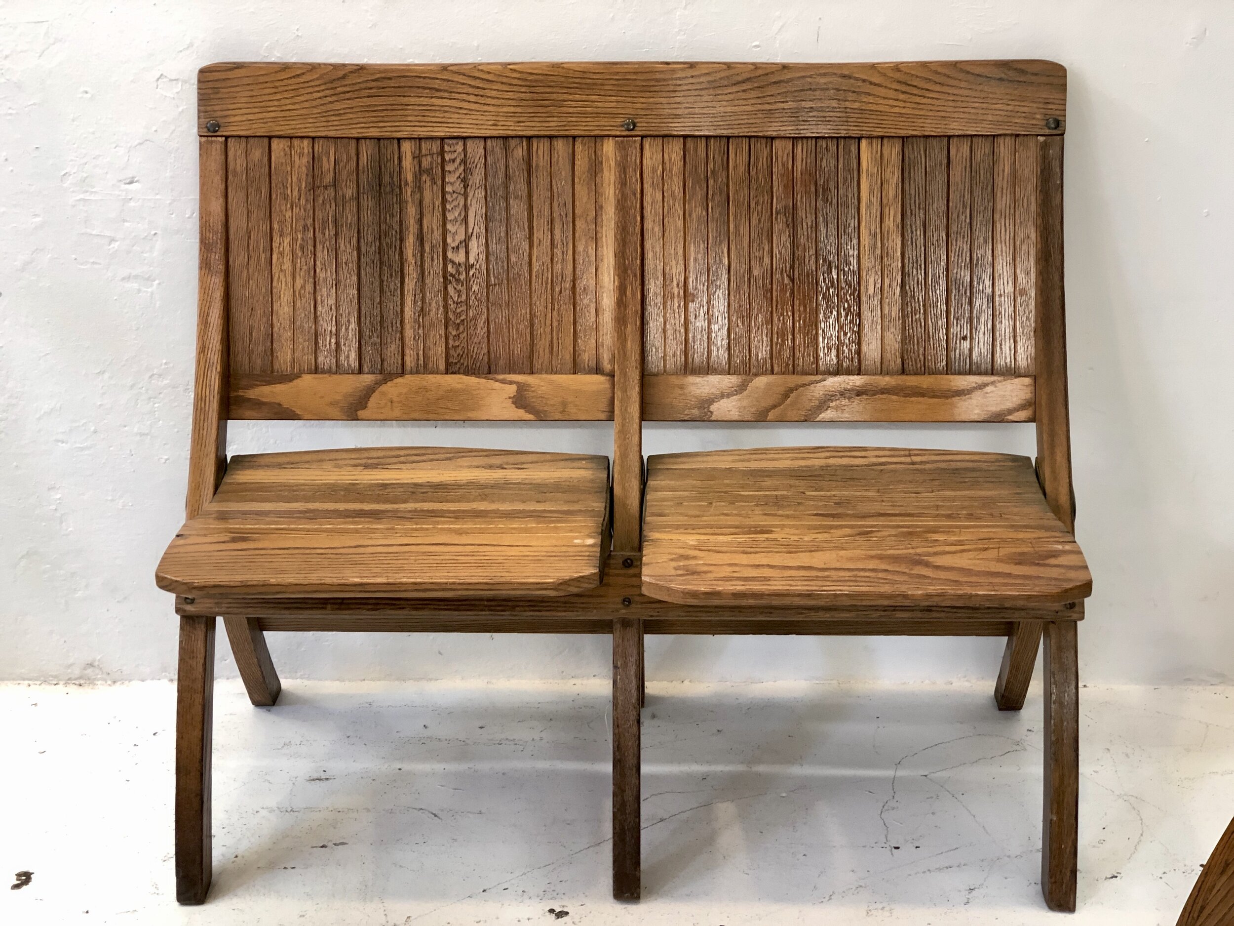 American Mid Century Oak Folding Bench