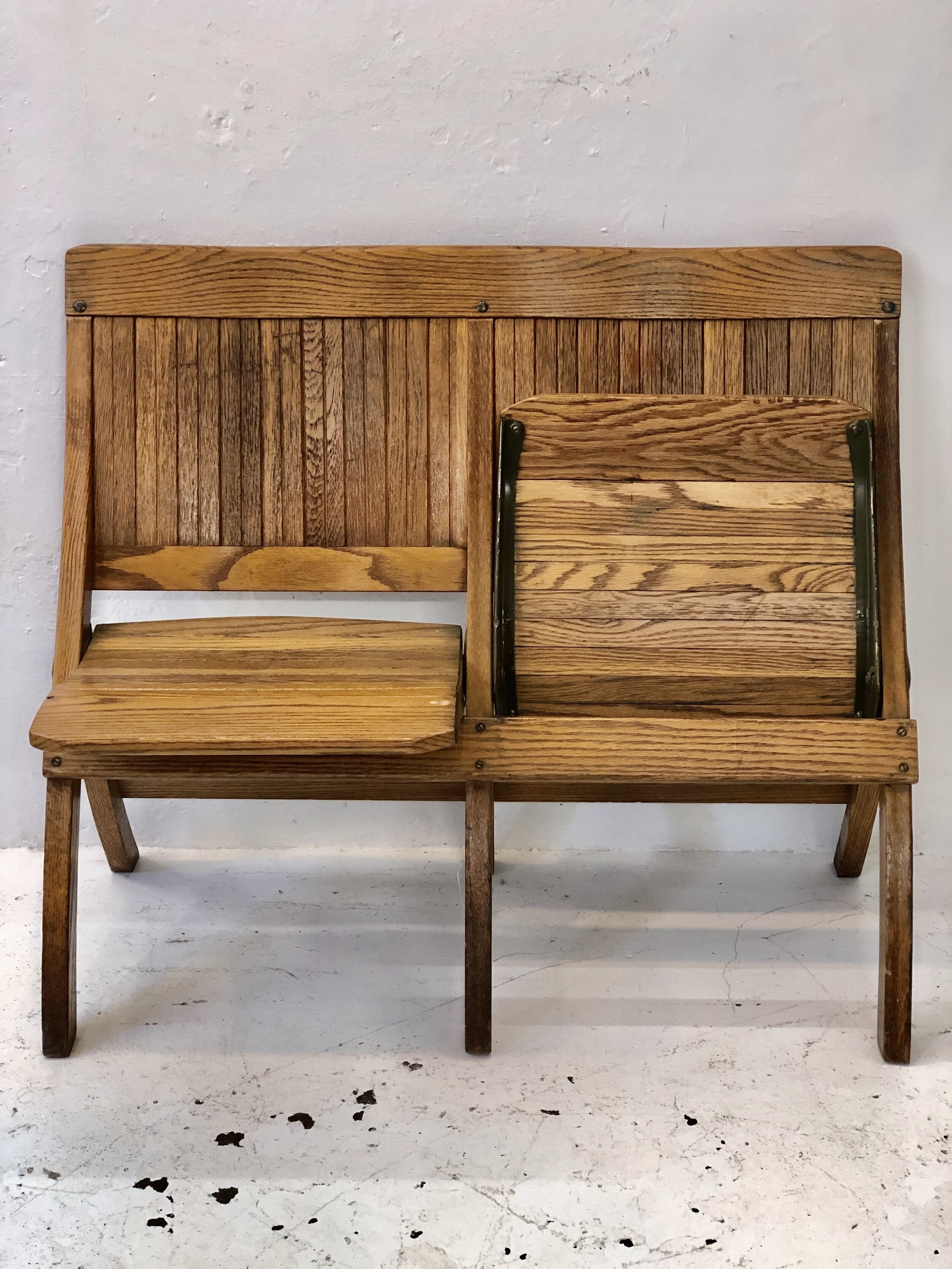 American Mid Century Oak Folding Bench