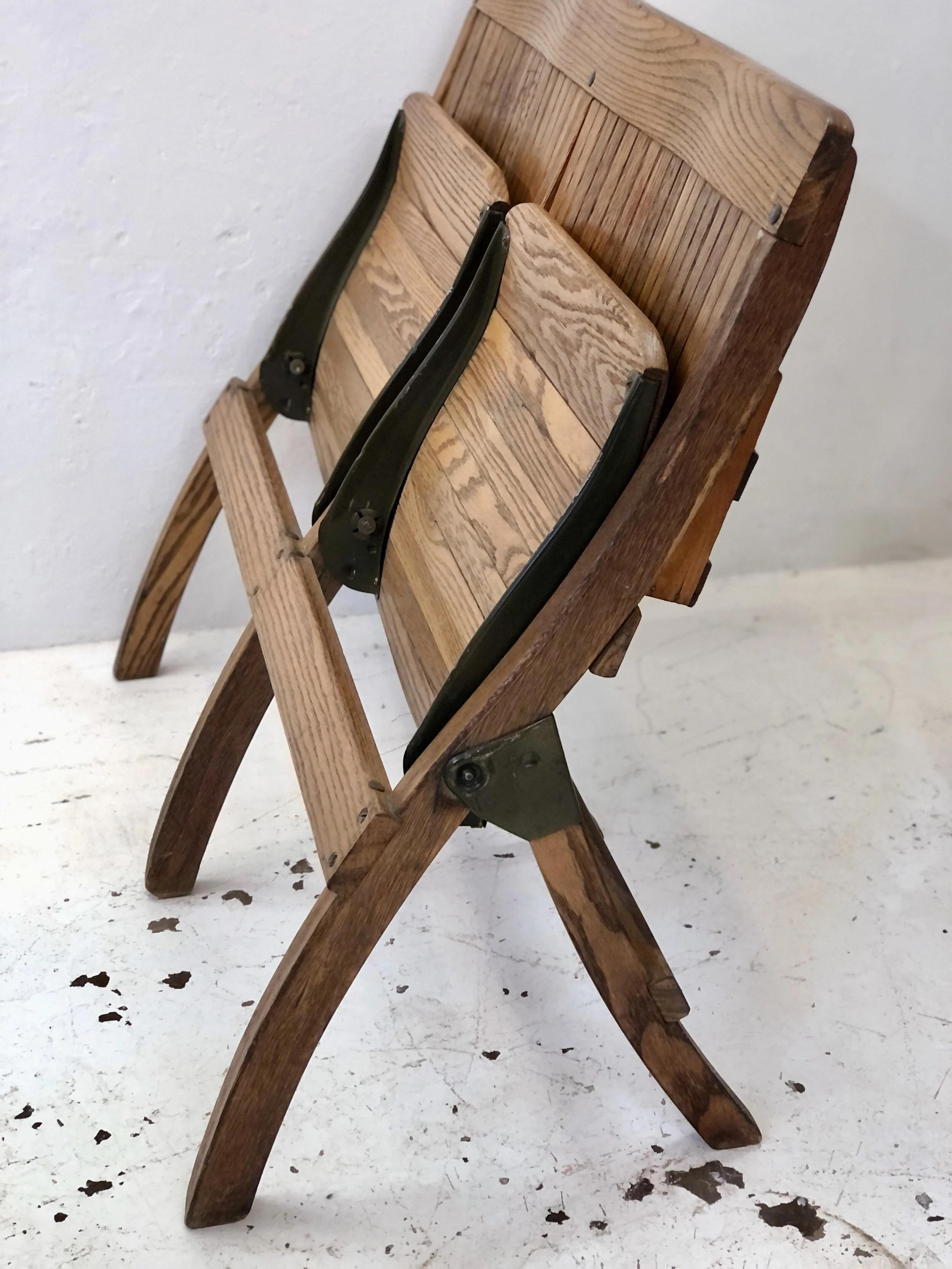 American Mid Century Oak Folding Bench