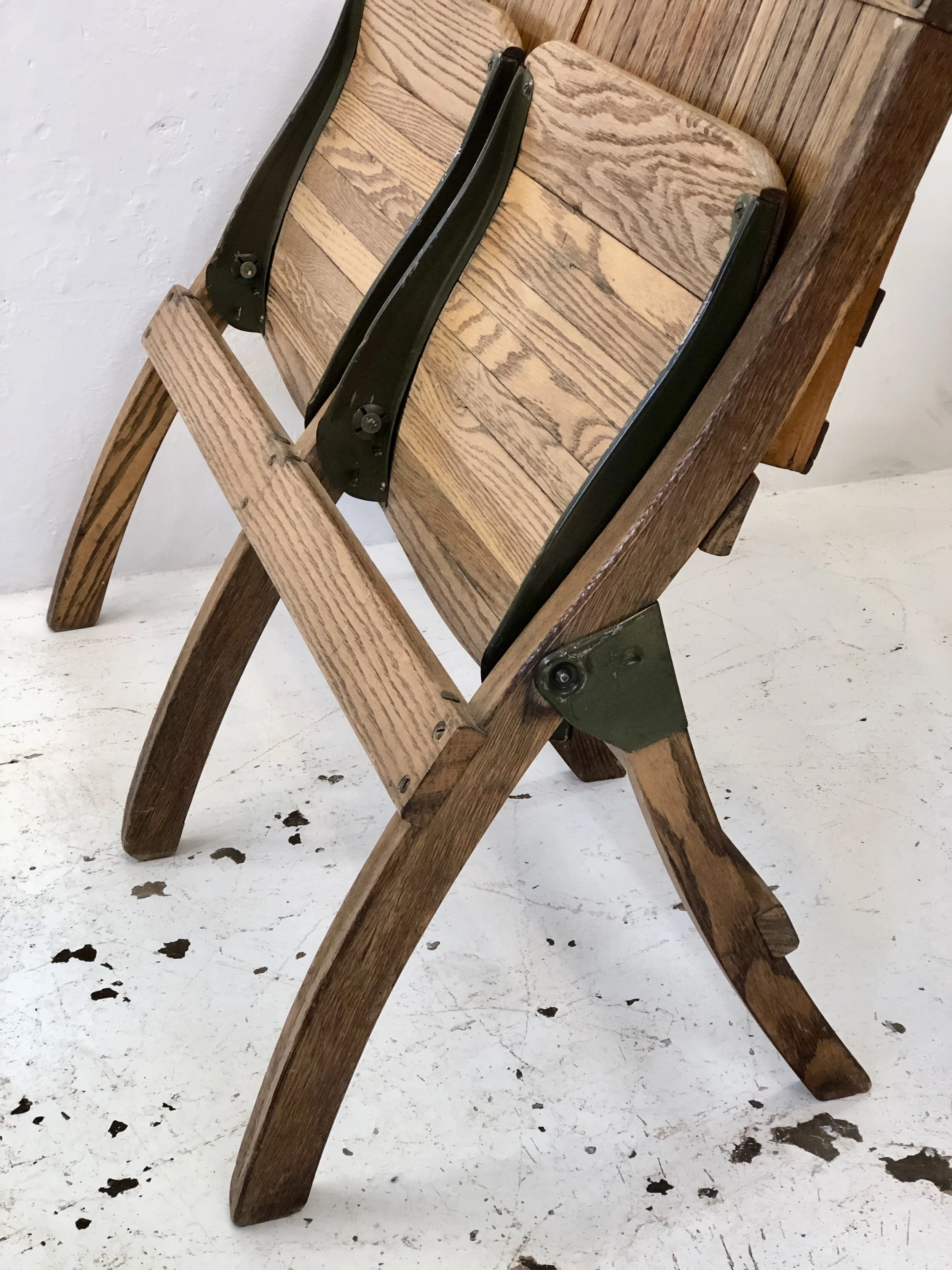 American Mid Century Oak Folding Bench
