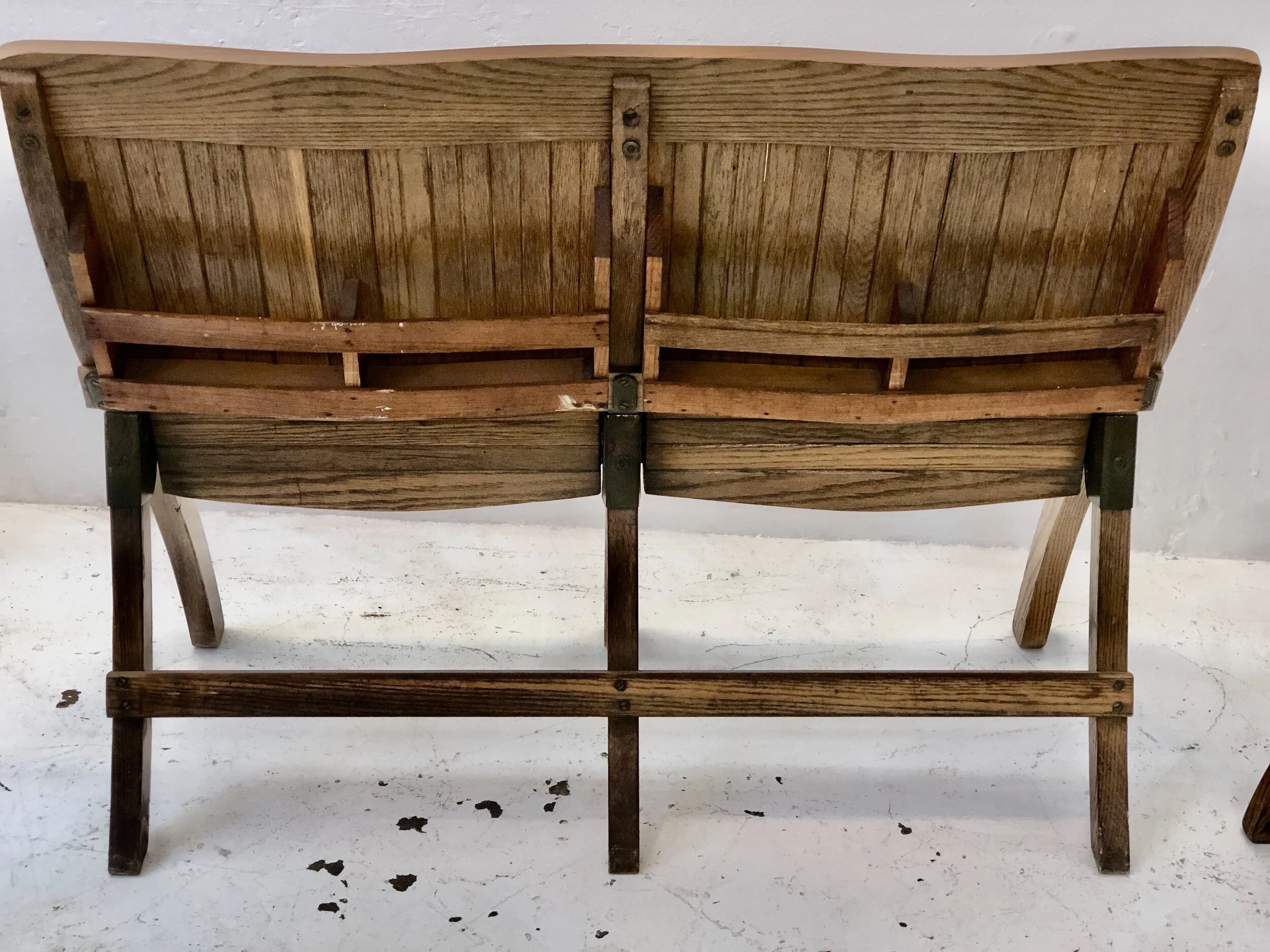 American Mid Century Oak Folding Bench