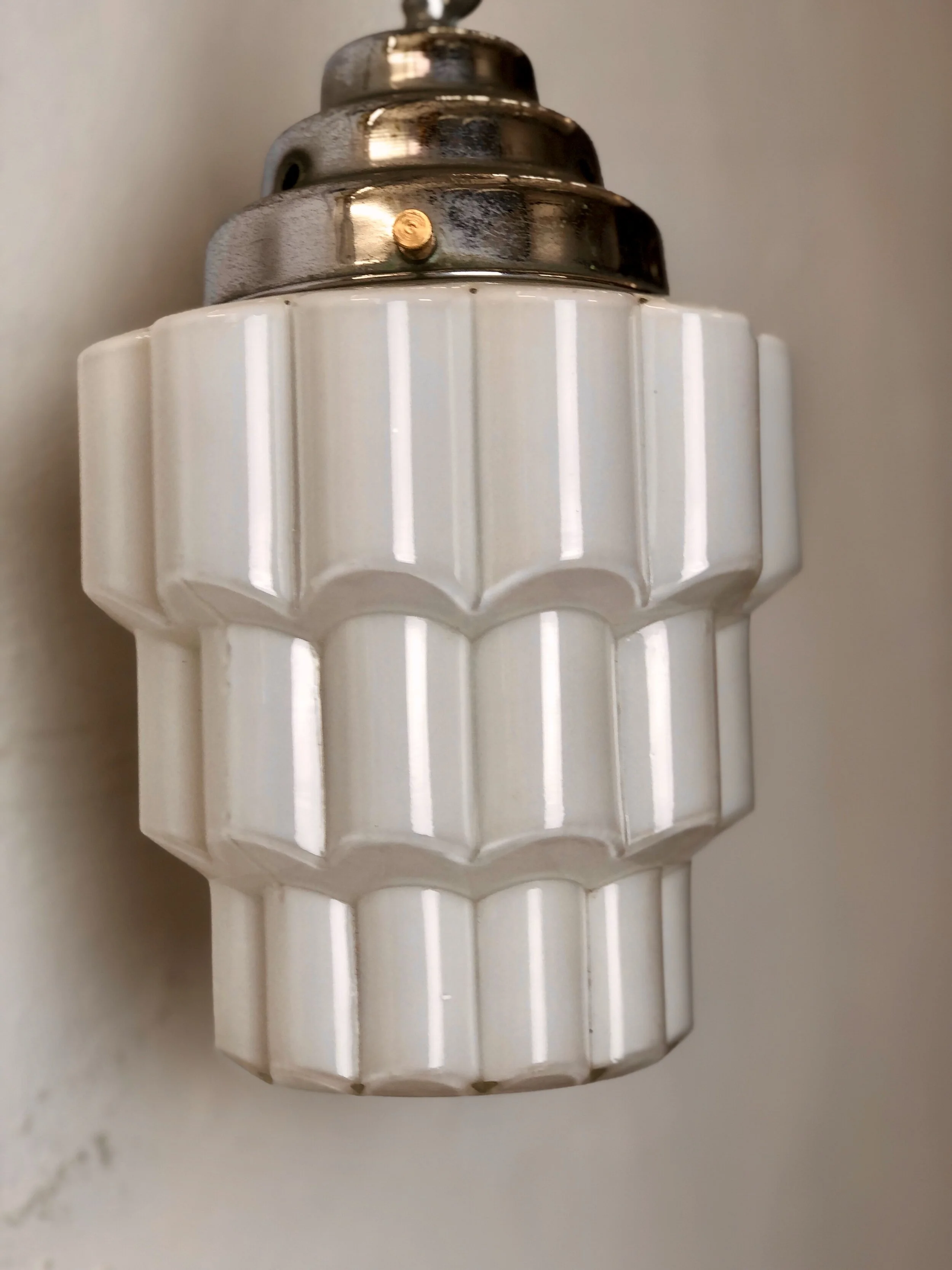 Art Deco Opaline Pendant Light