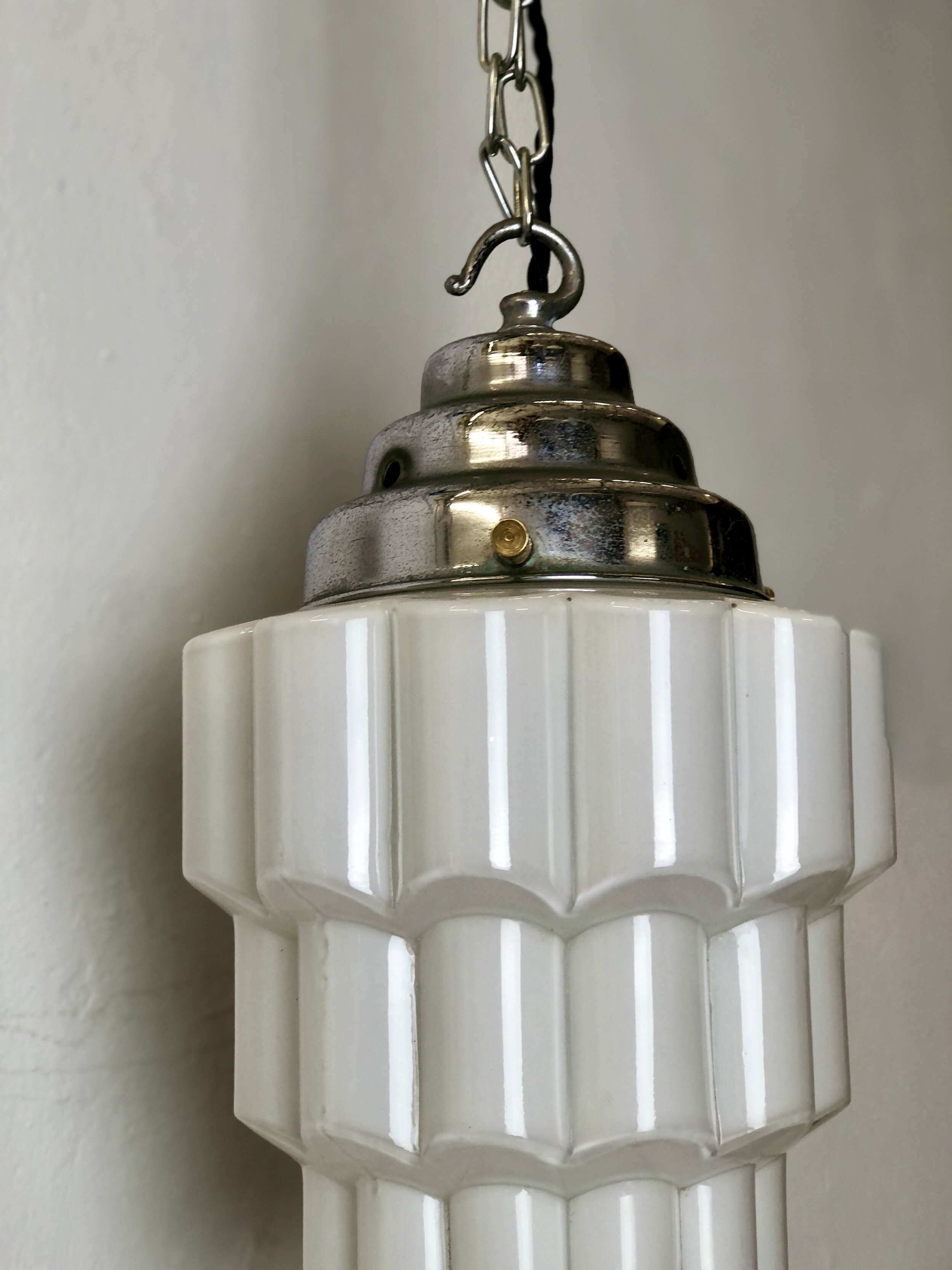 Art Deco Opaline Pendant Light