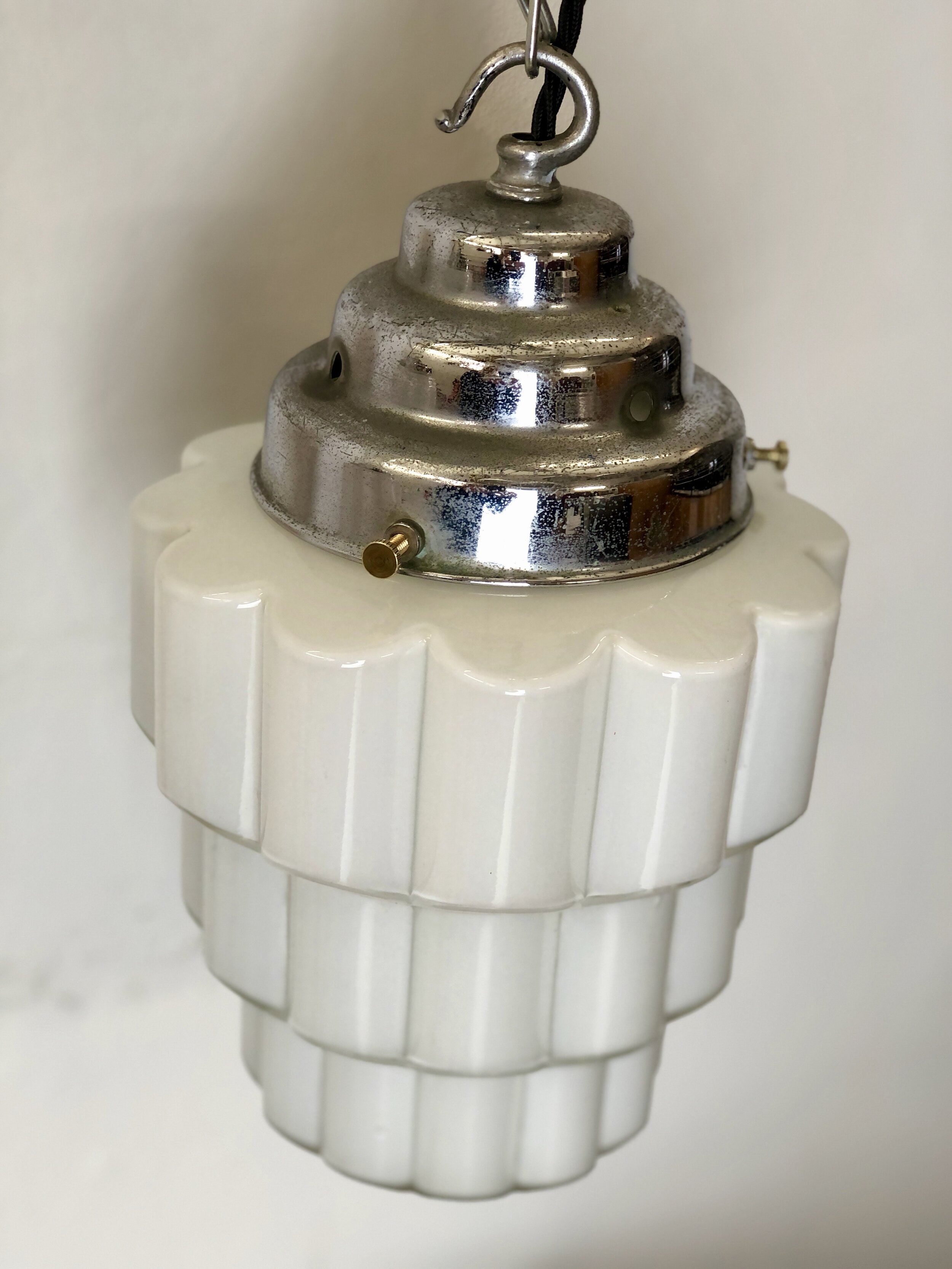 Art Deco Opaline Pendant Light