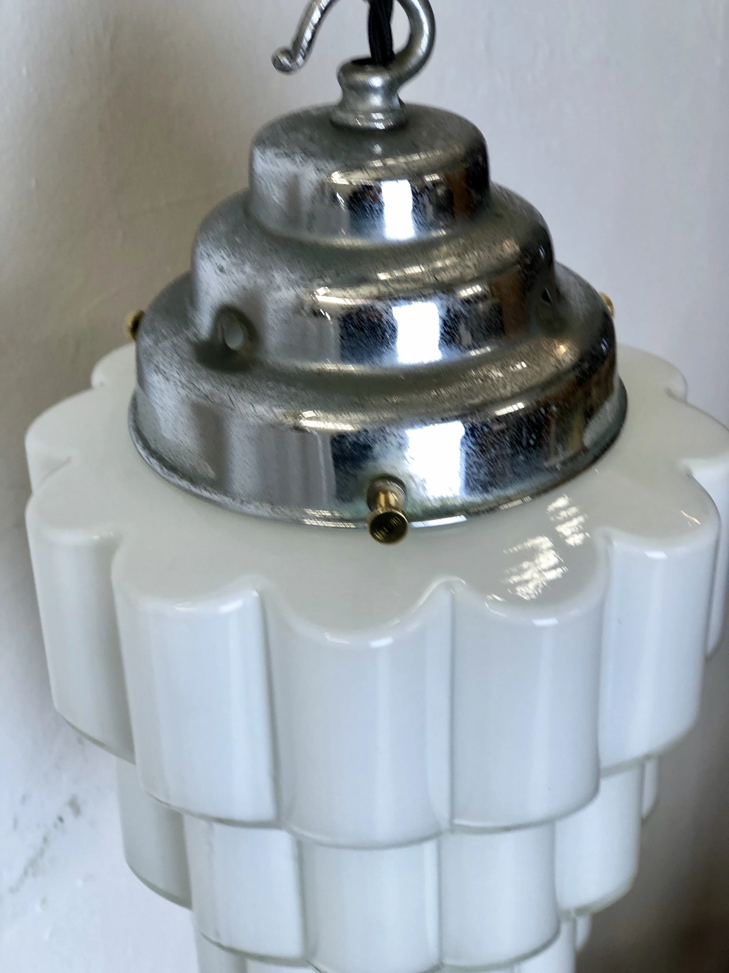 Art Deco Opaline Pendant Light