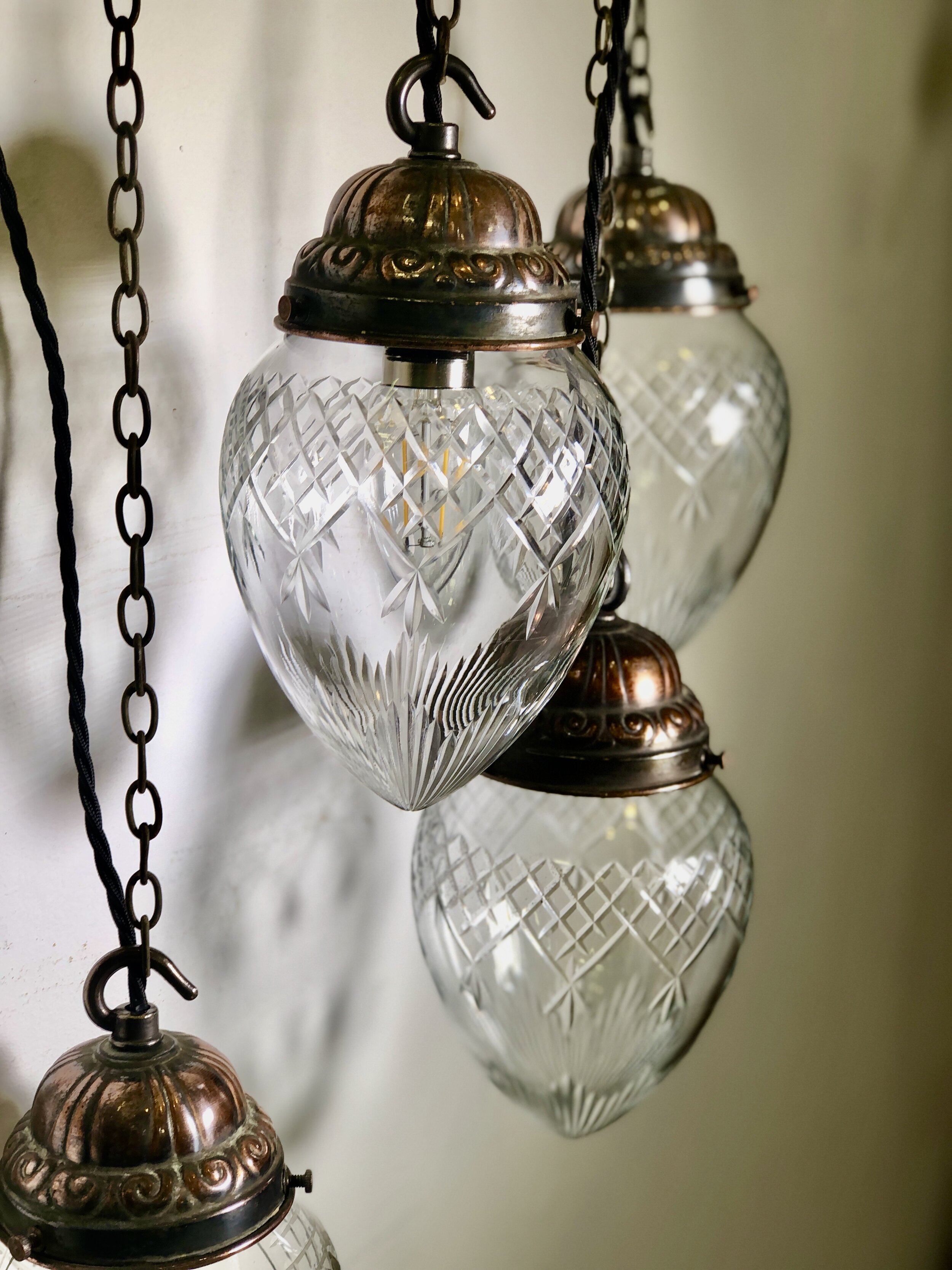 Victorian Acorn Cut Glass Pendant