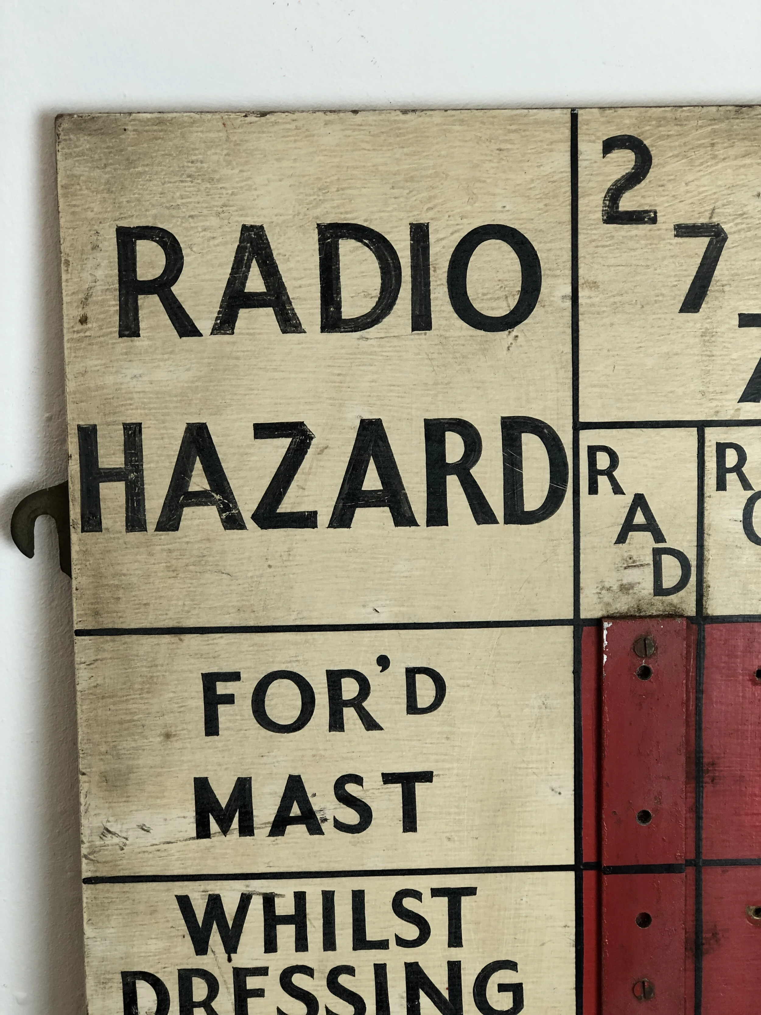 Naval Maintenance Board Sign