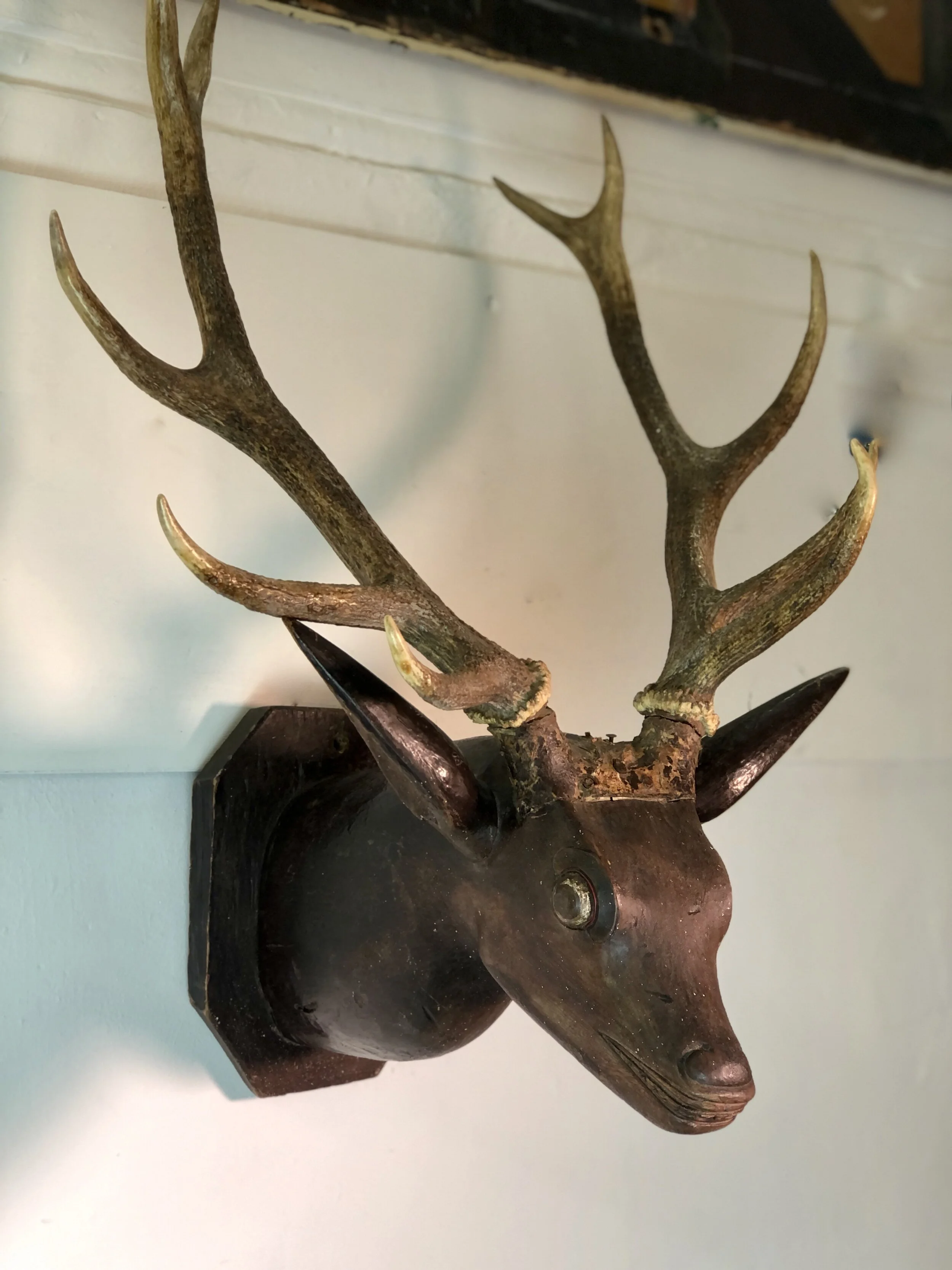 Folk Art Carved Deer Head