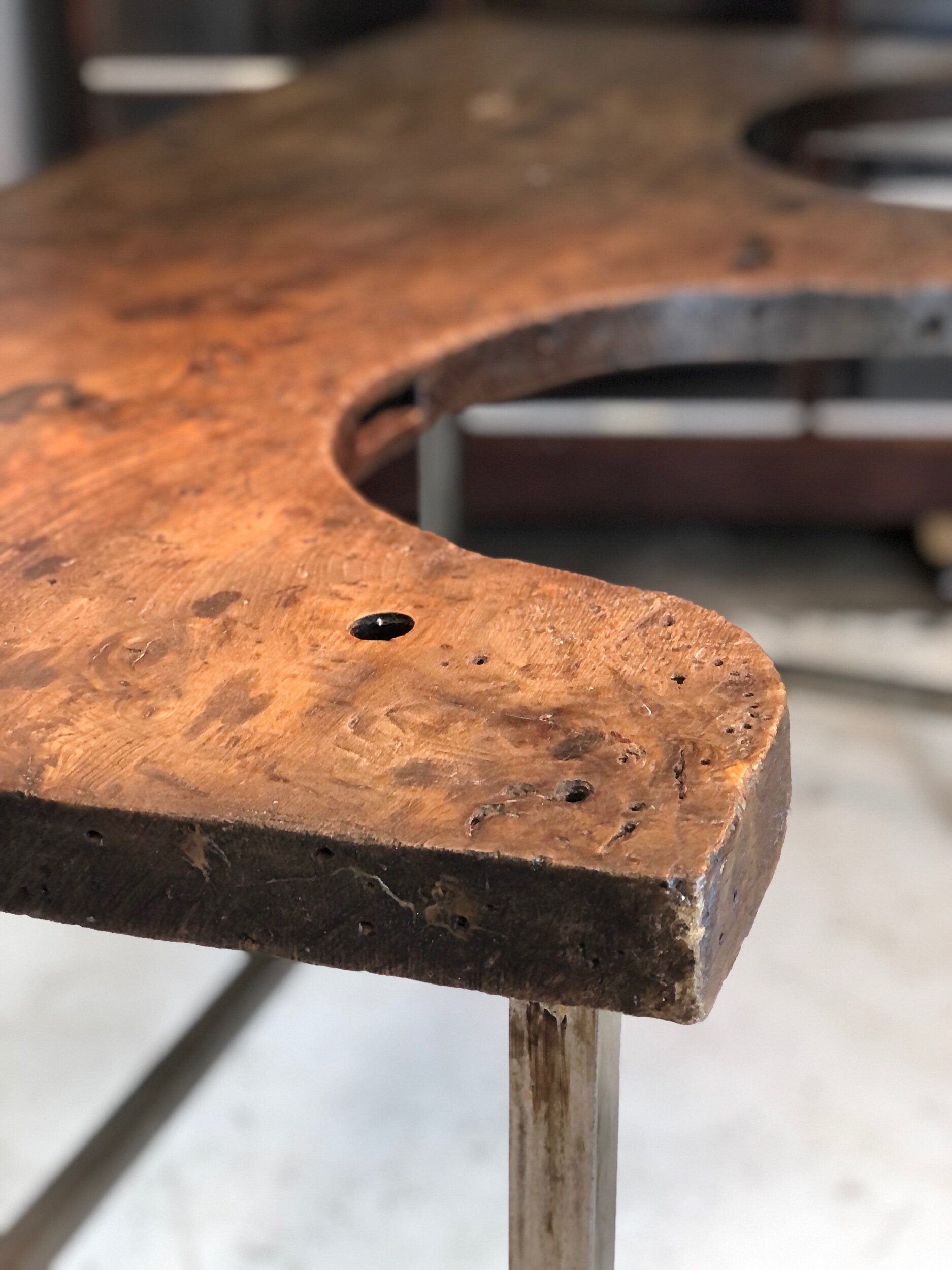 19th century elm jewellers bench