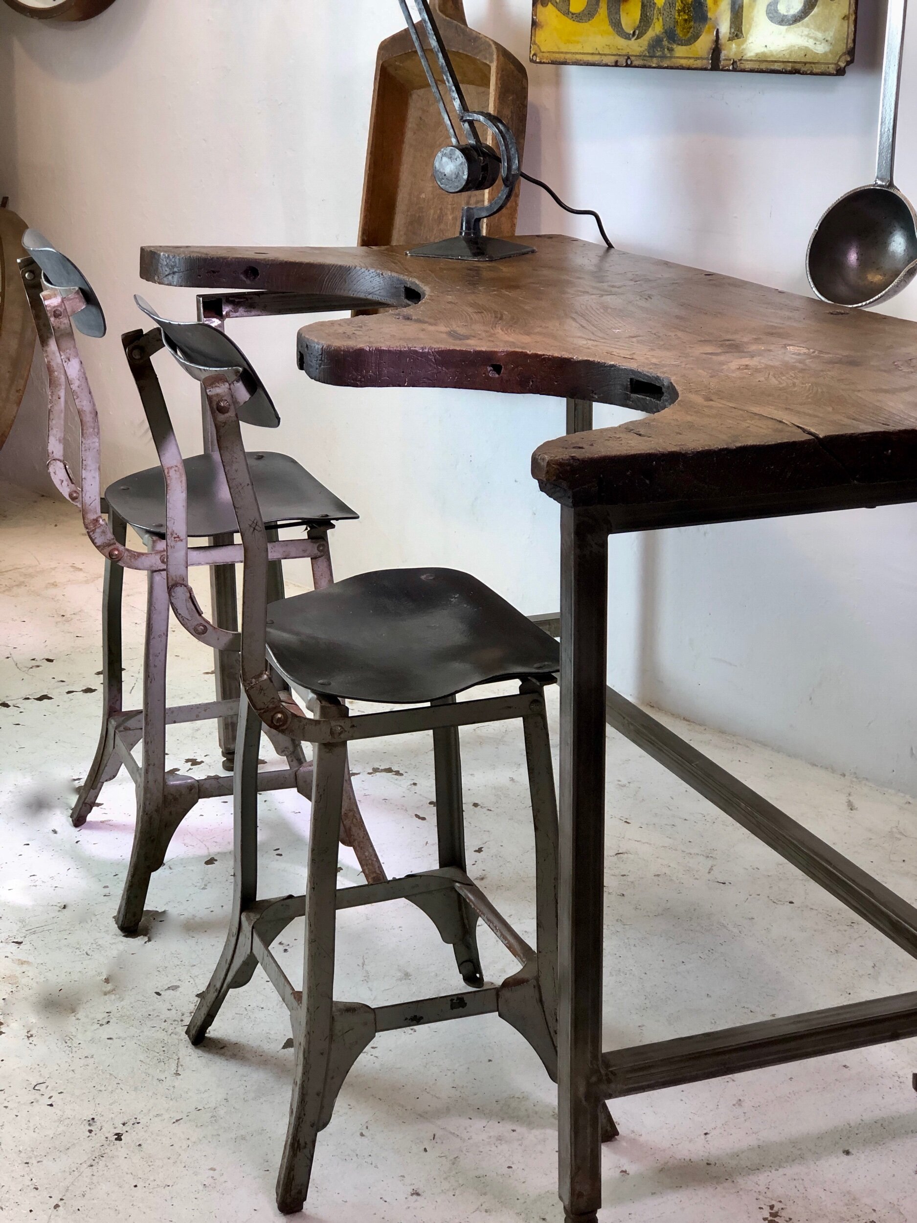 19th century elm jewellers bench
