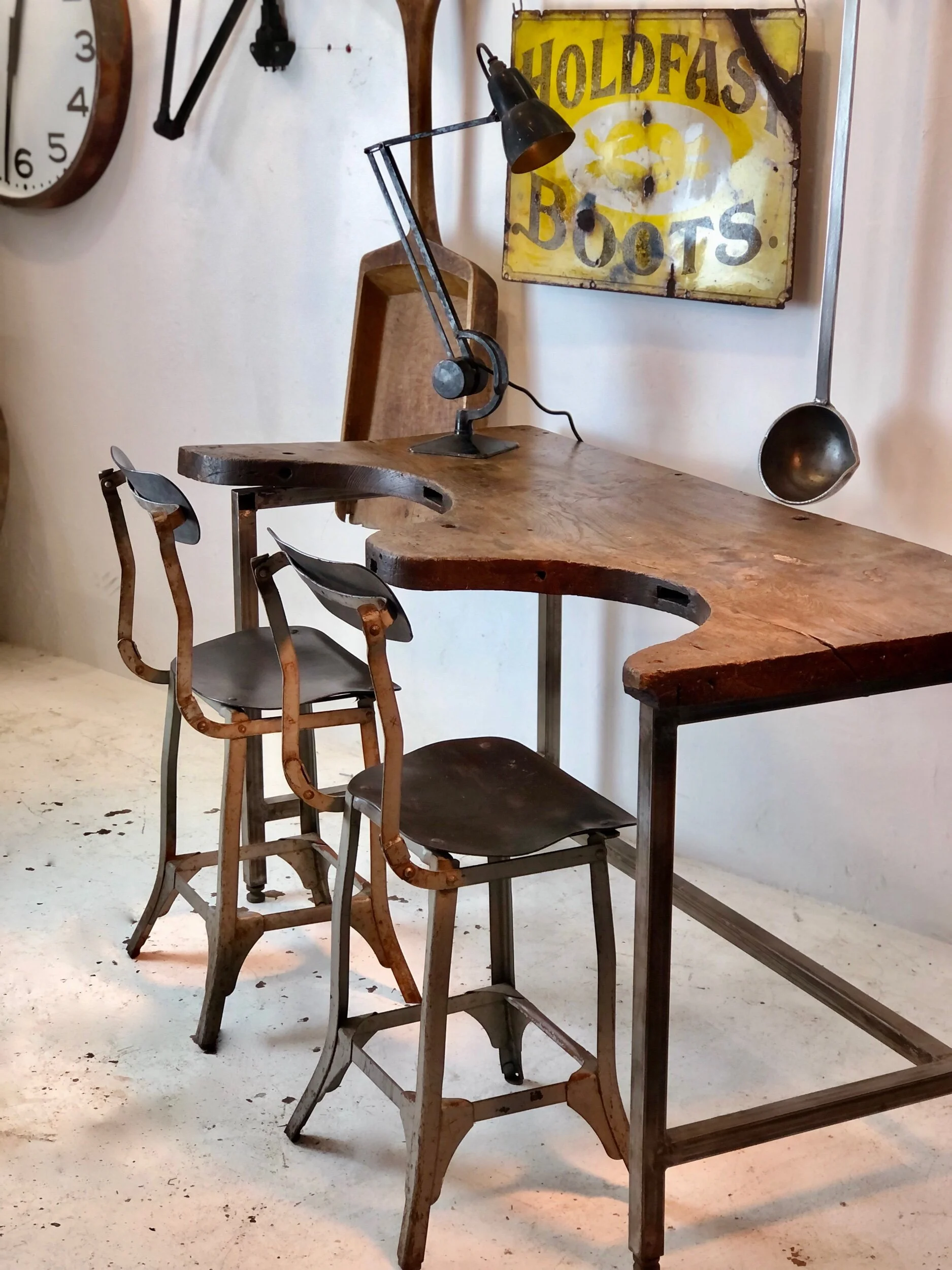 19th century elm jewellers bench