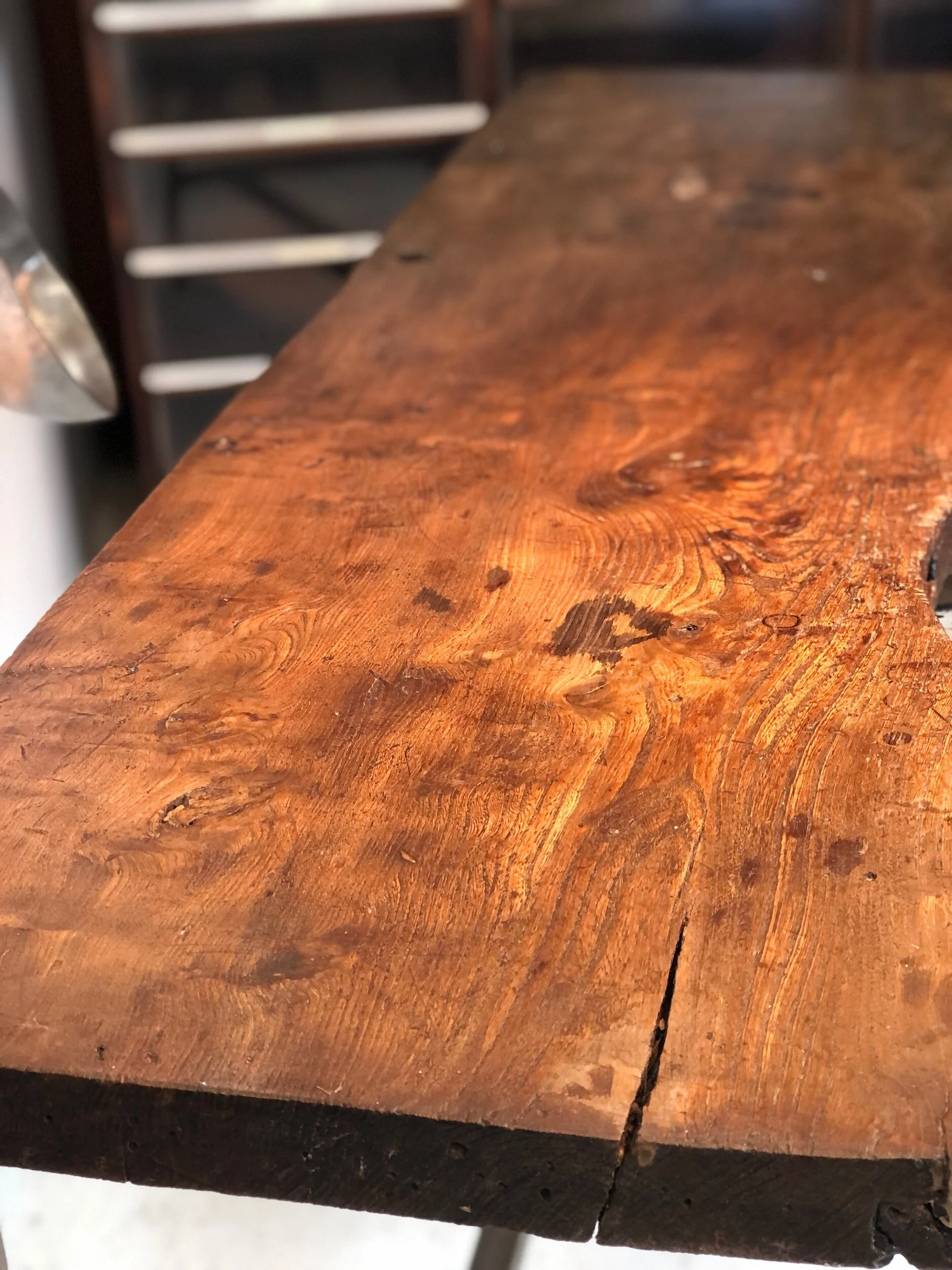 19th century elm jewellers bench