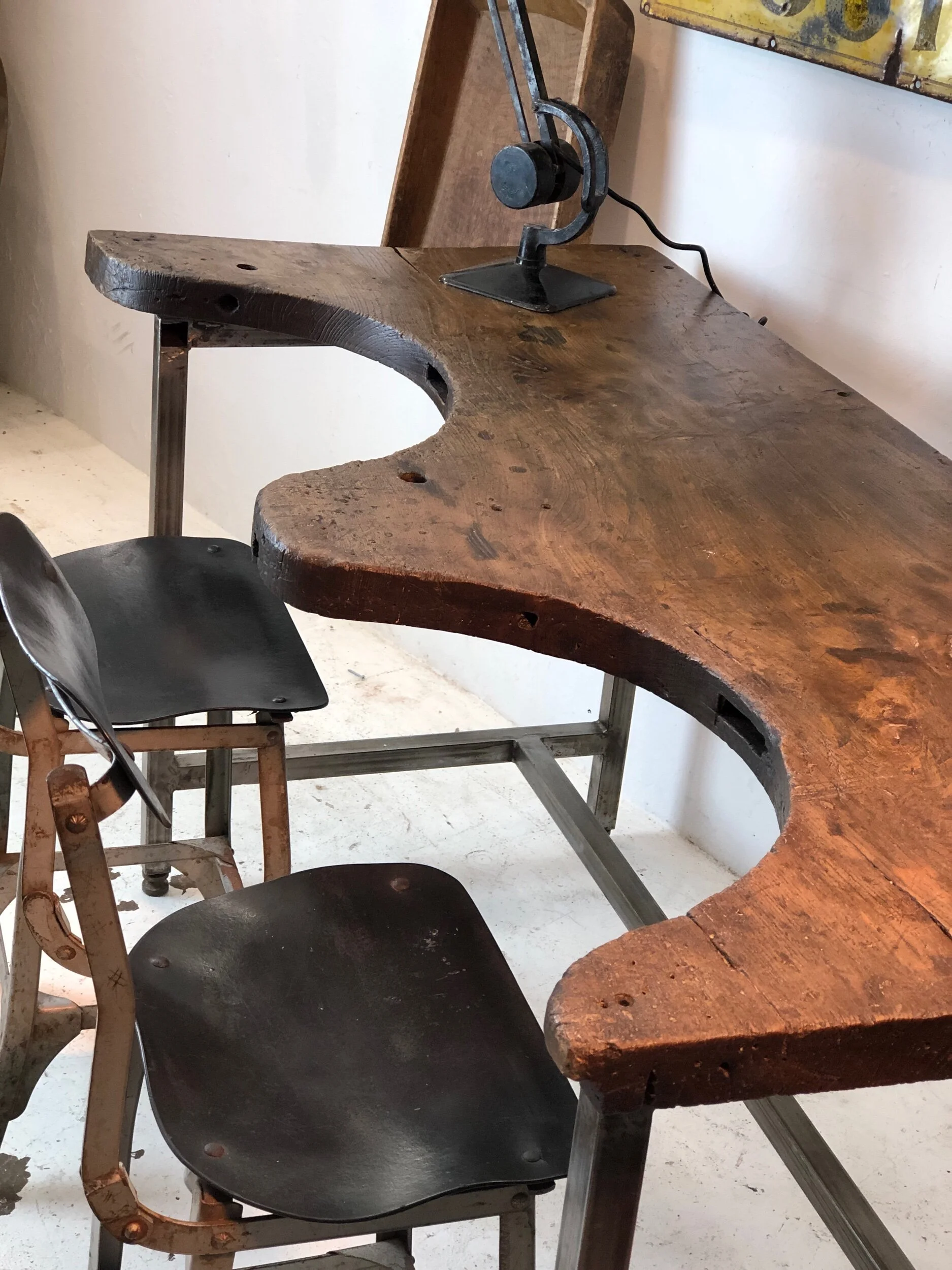 19th century elm jewellers bench