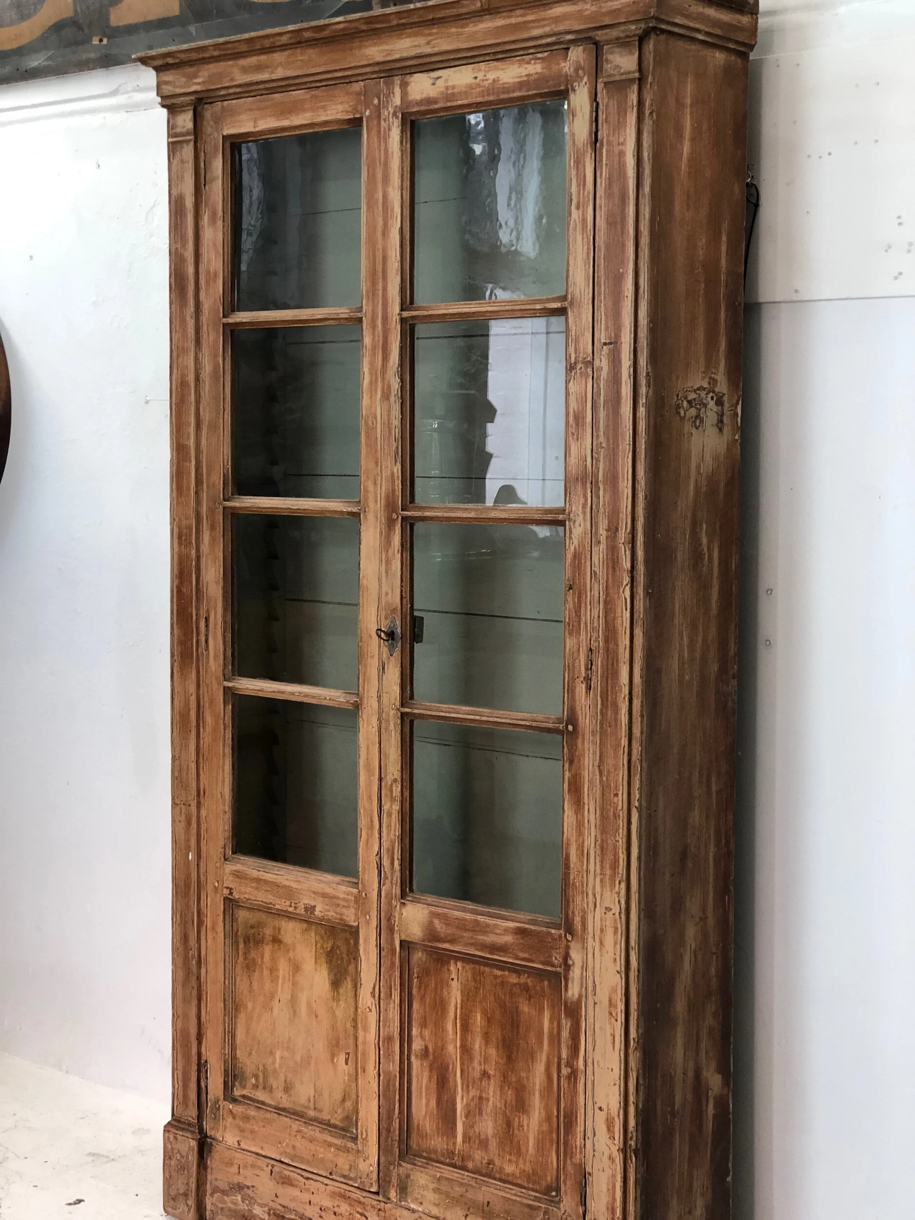 french antique glazed cupboard